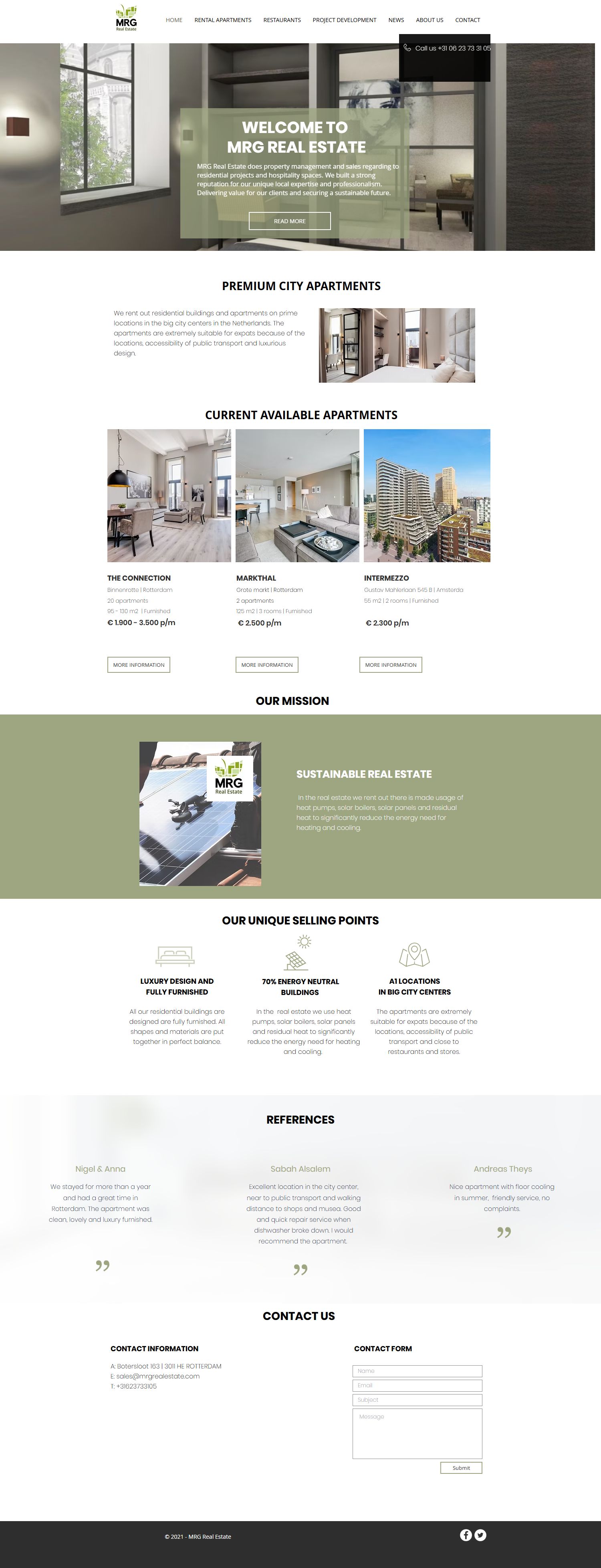 Screenshot van de website van www.mrgrealestate.com