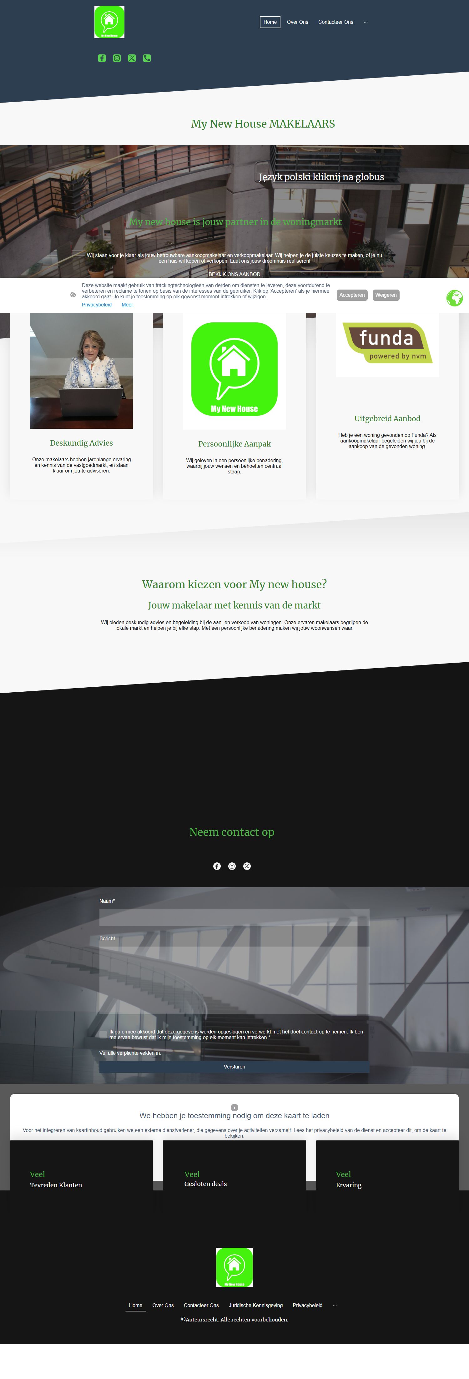 Screenshot van de website van www.mynewhouse.nl