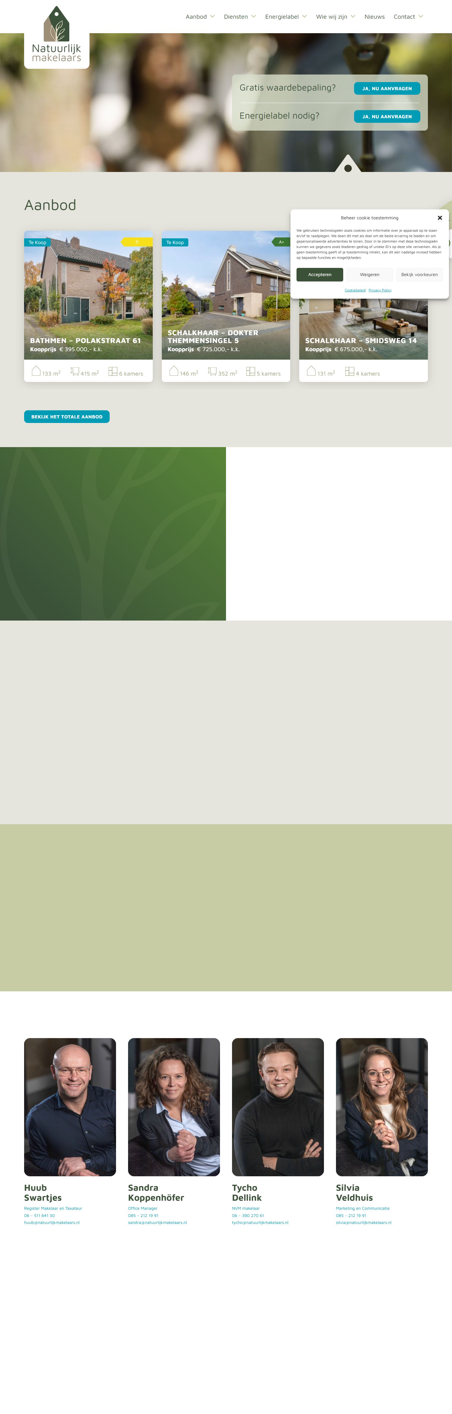 Screenshot van de website van www.natuurlijkmakelaars.nl