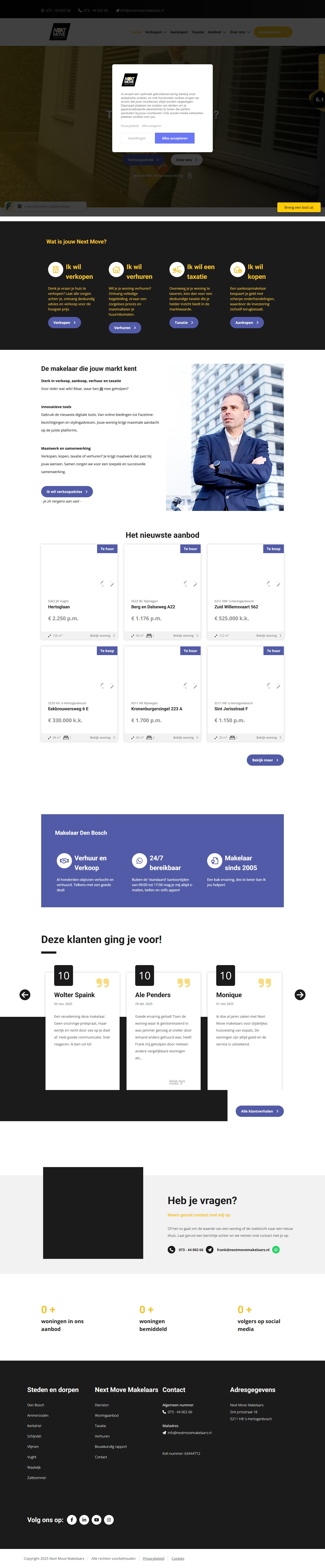 Screenshot van de website van www.nextmovemakelaars.nl