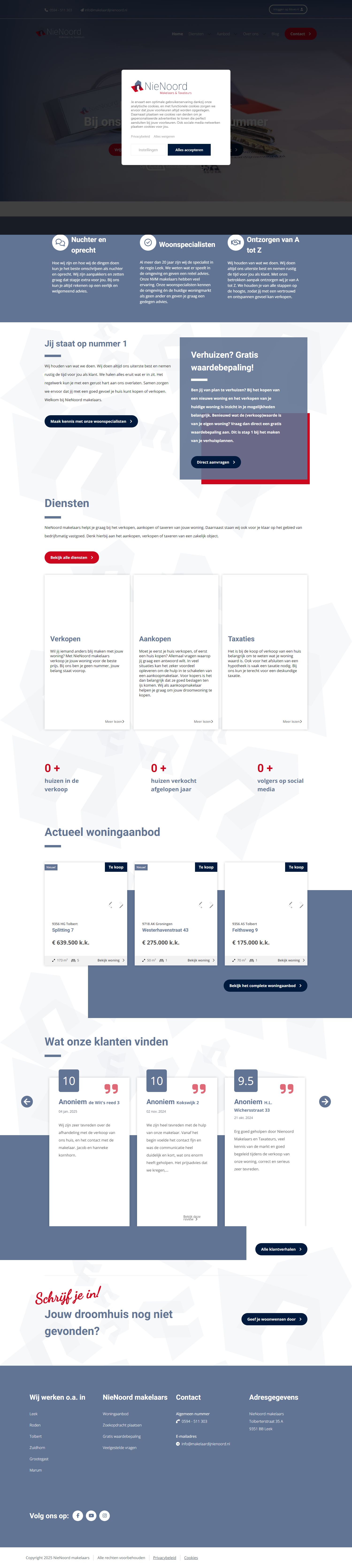 Screenshot van de website van www.makelaardijnienoord.nl