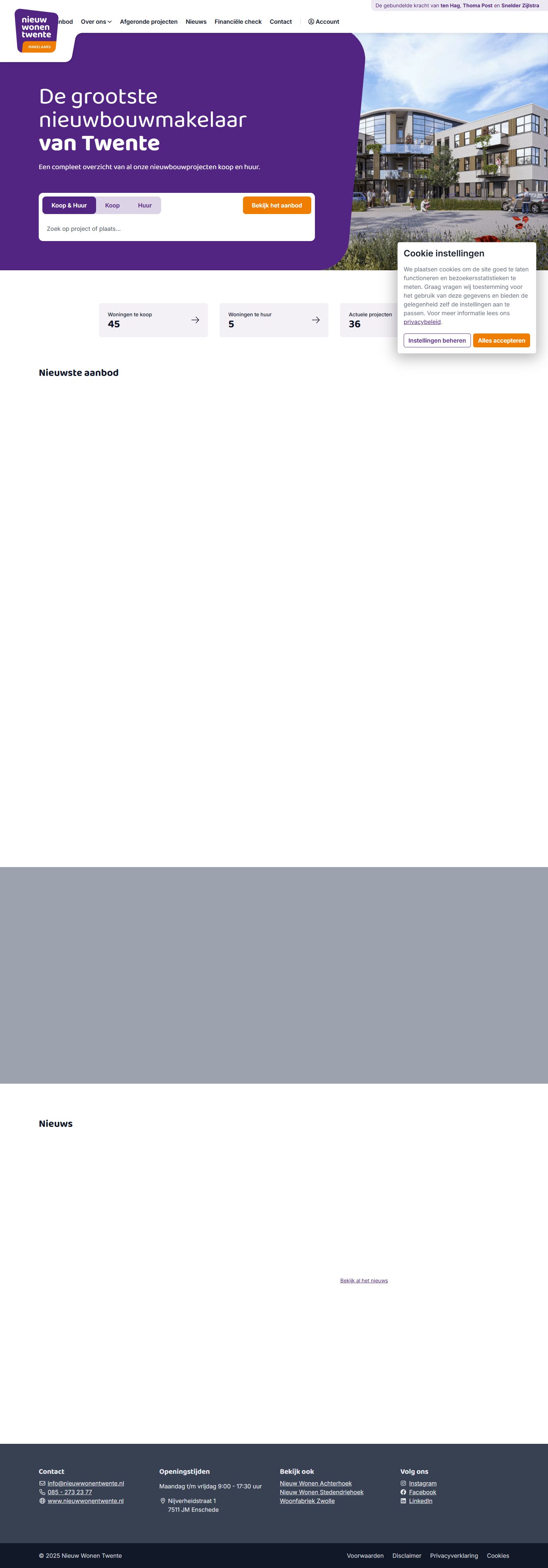 Screenshot van de website van www.nieuwwonentwente.nl