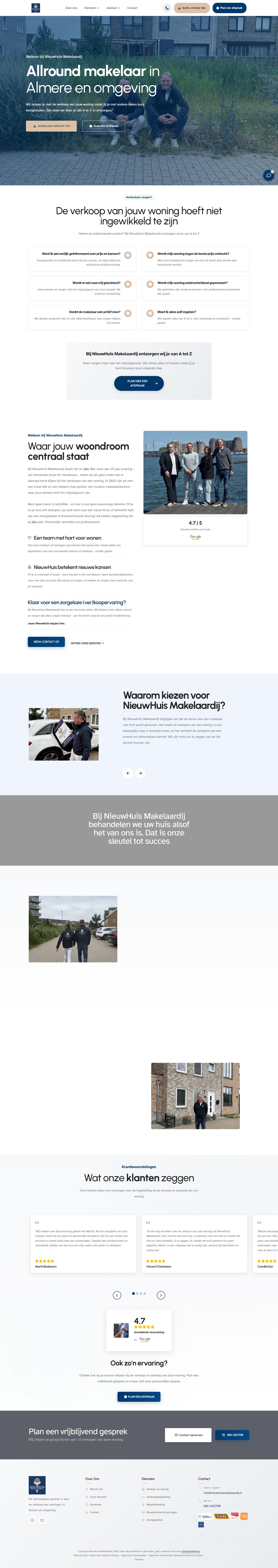 Screenshot van de website van www.nieuwhuismakelaardij.nl