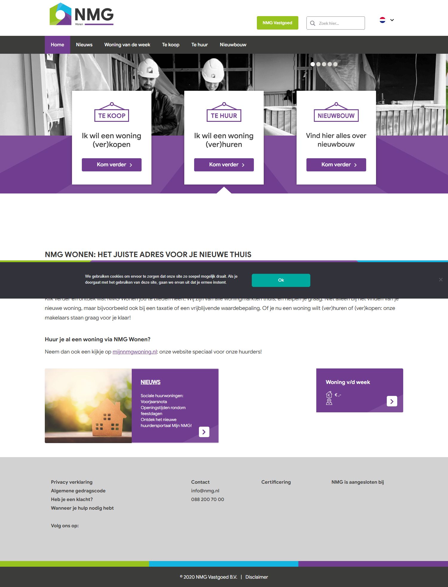 Screenshot van de website van www.nmgwonen.nl