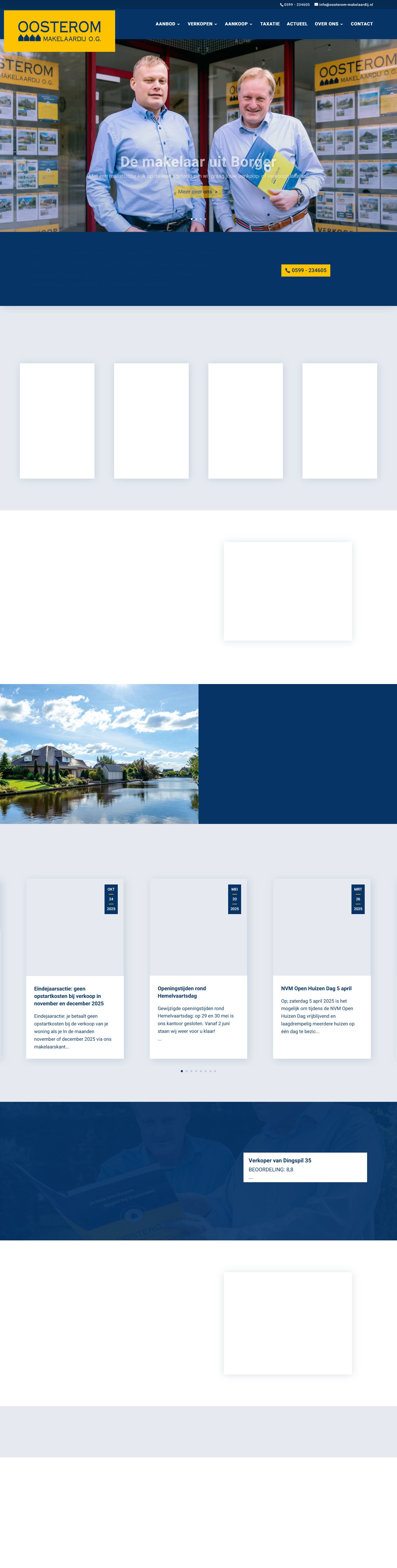 Screenshot van de website van www.oosterom-makelaardij.nl