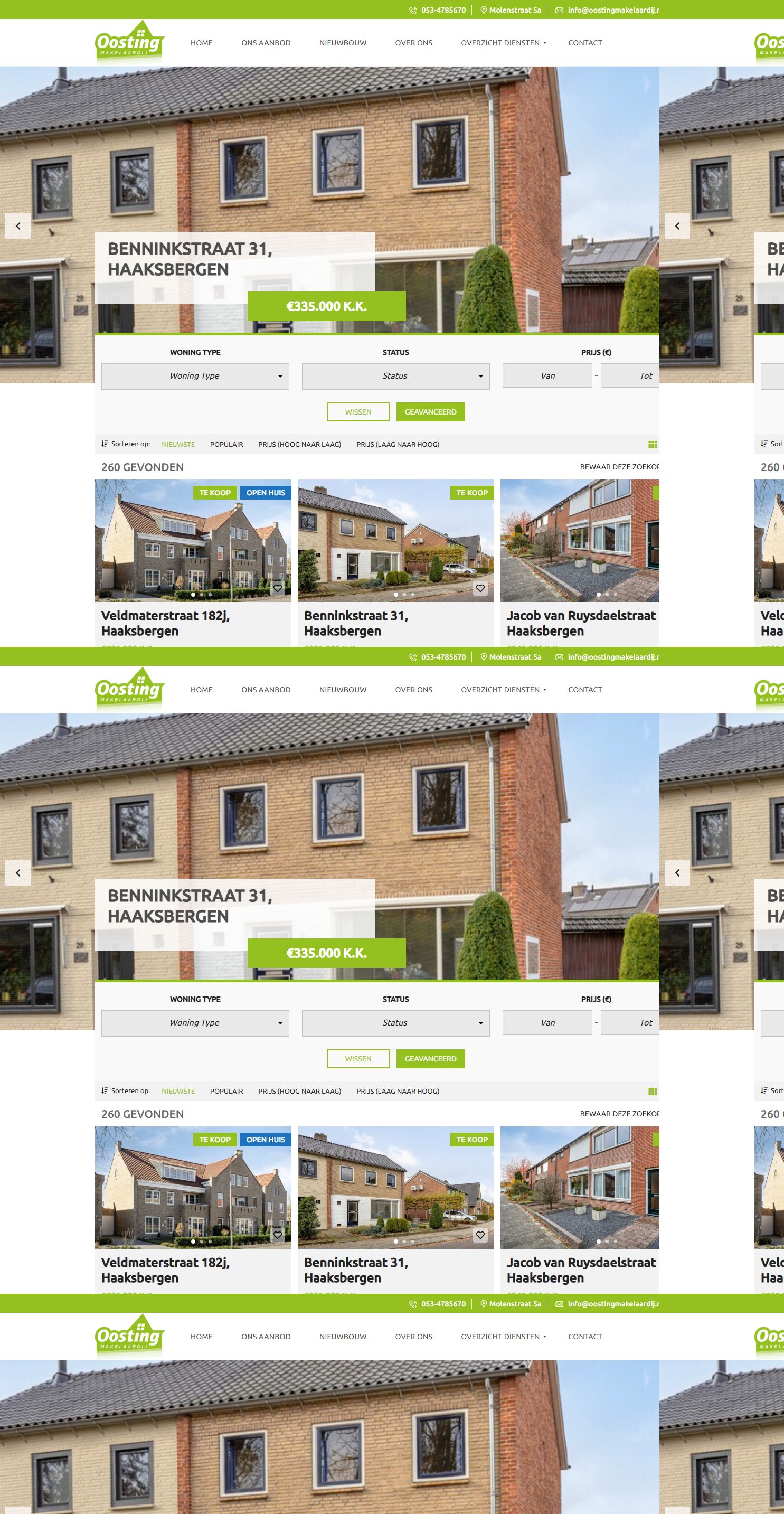 Screenshot van de website van www.oostingmakelaardij.nl