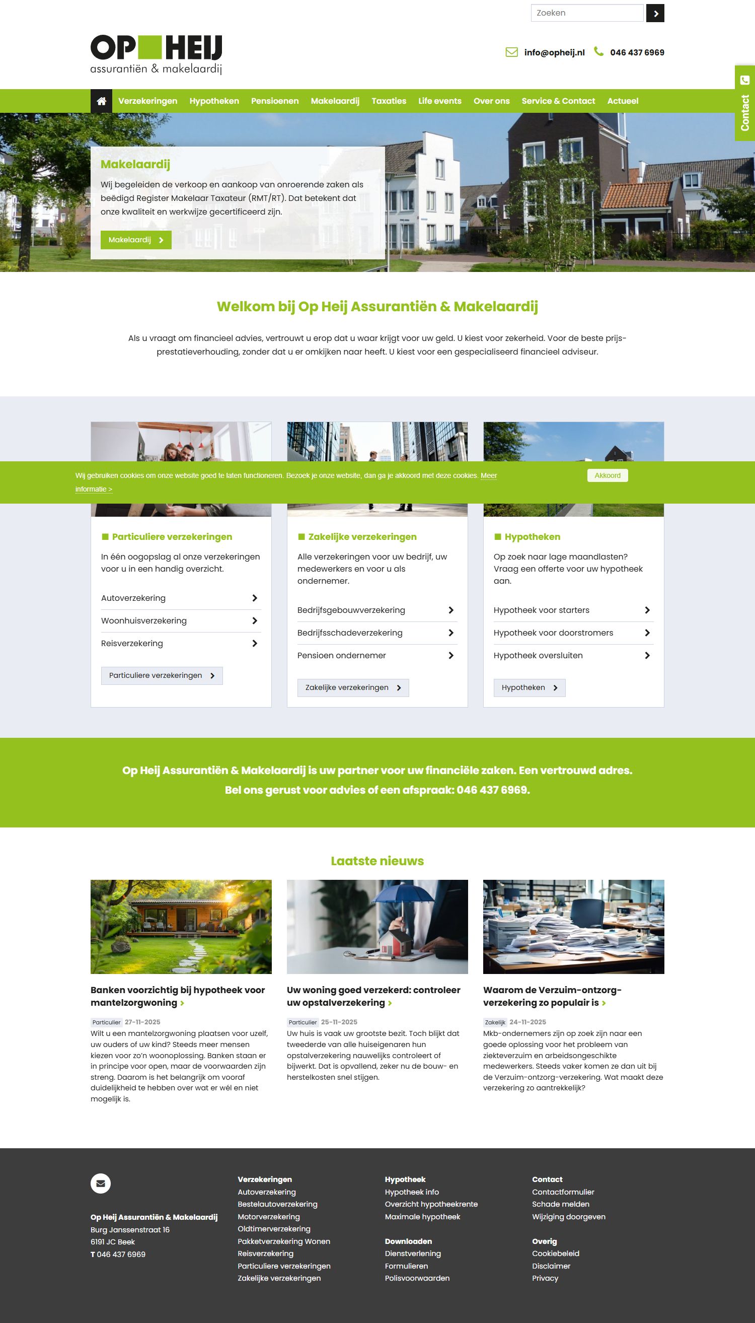 Screenshot van de website van www.opheij.nl