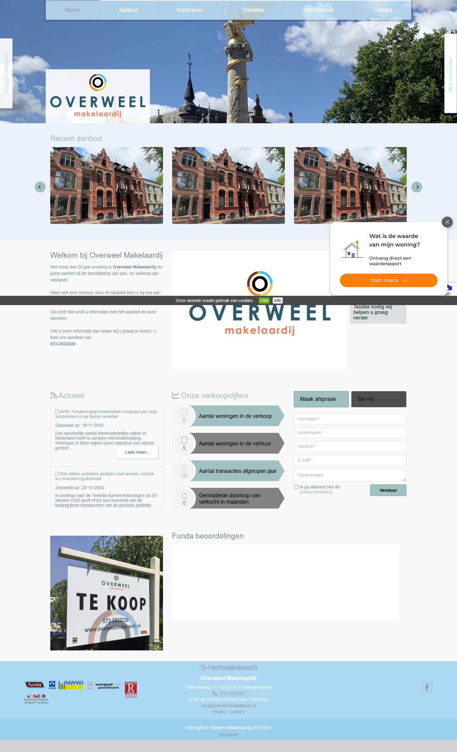 Screenshot van de website van www.overweelmakelaardij.nl