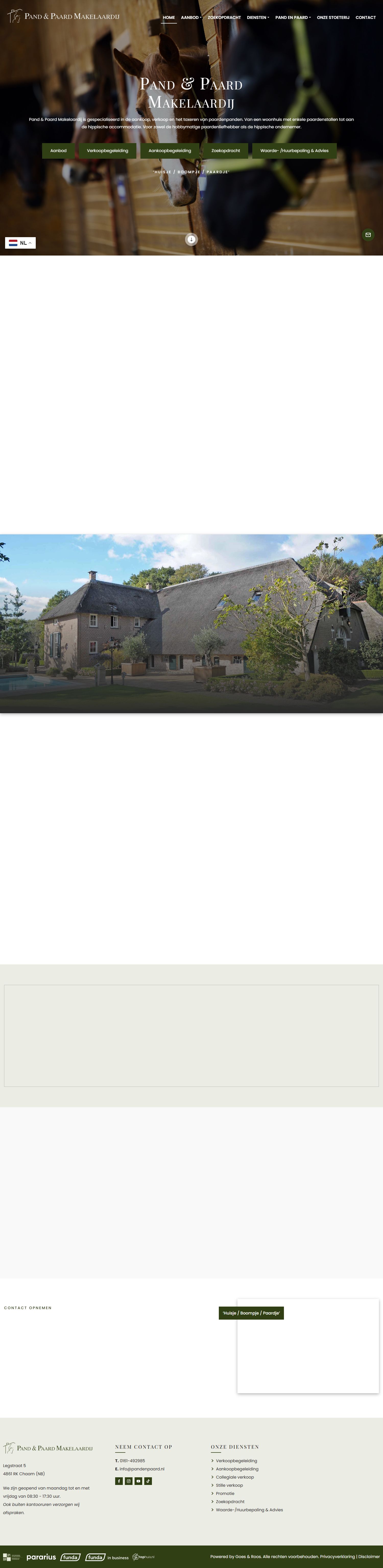 Screenshot van de website van www.pandenpaard.nl