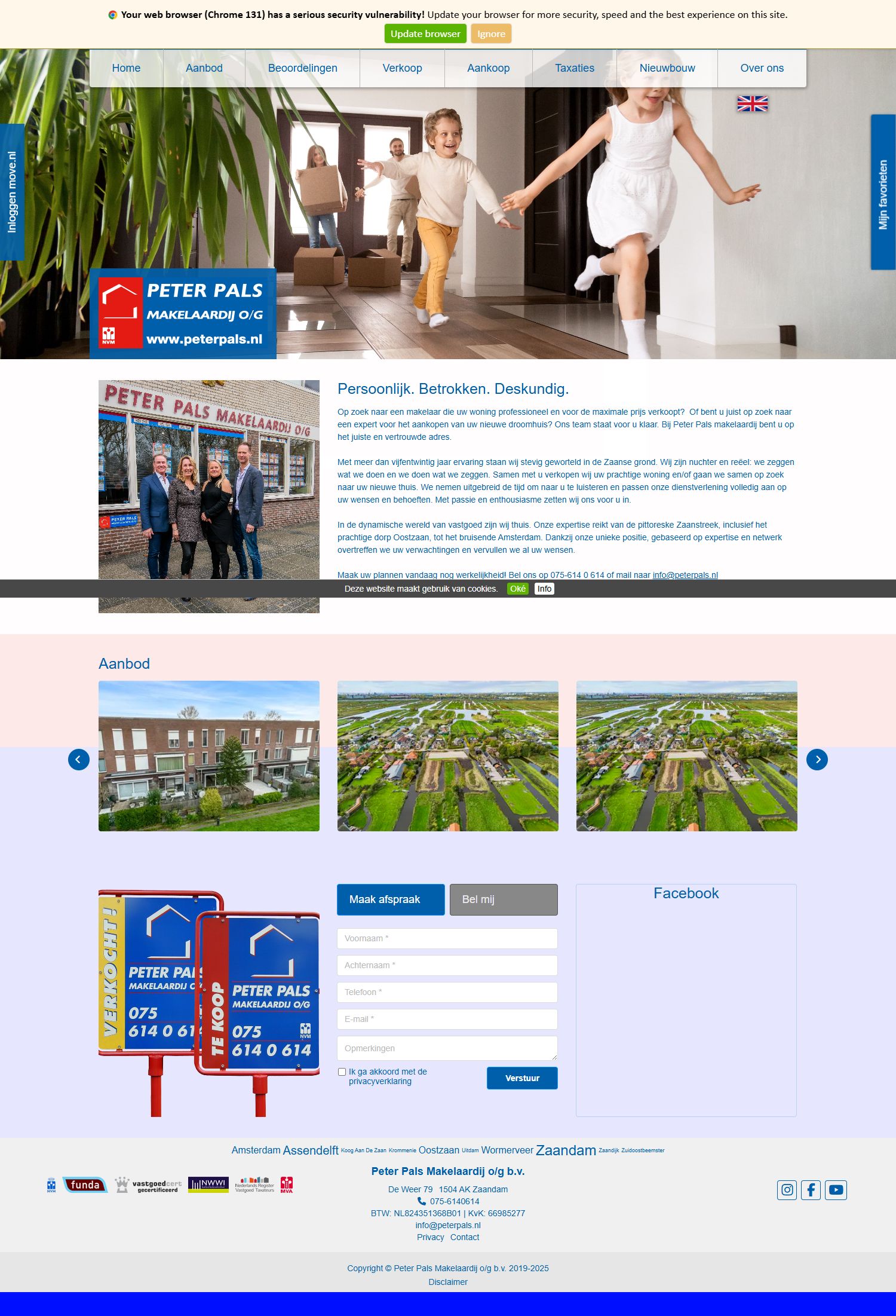 Screenshot van de website van www.peterpals.nl