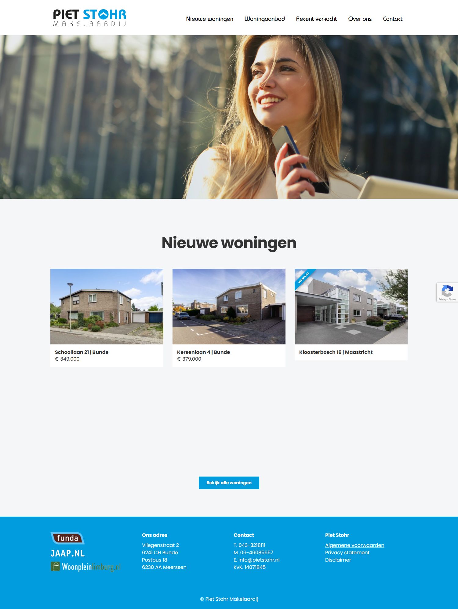 Screenshot van de website van www.pietstohr.nl