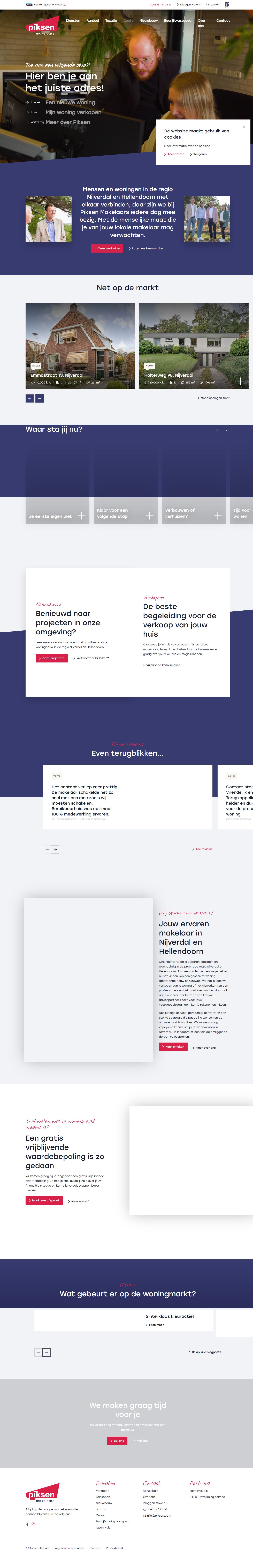 Screenshot van de website van www.piksen.com
