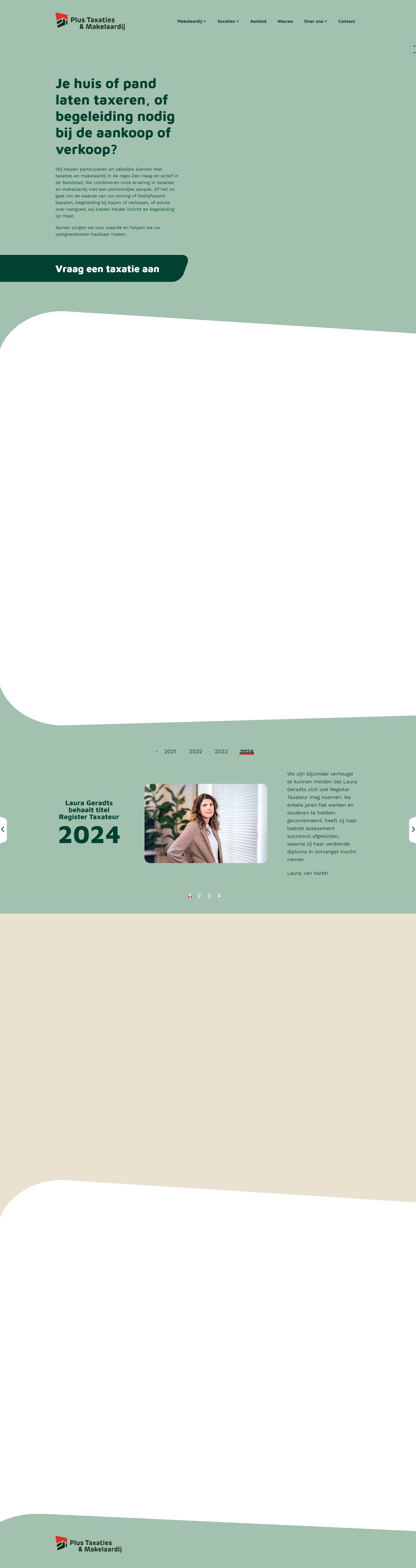 Screenshot van de website van plus-tm.nl
