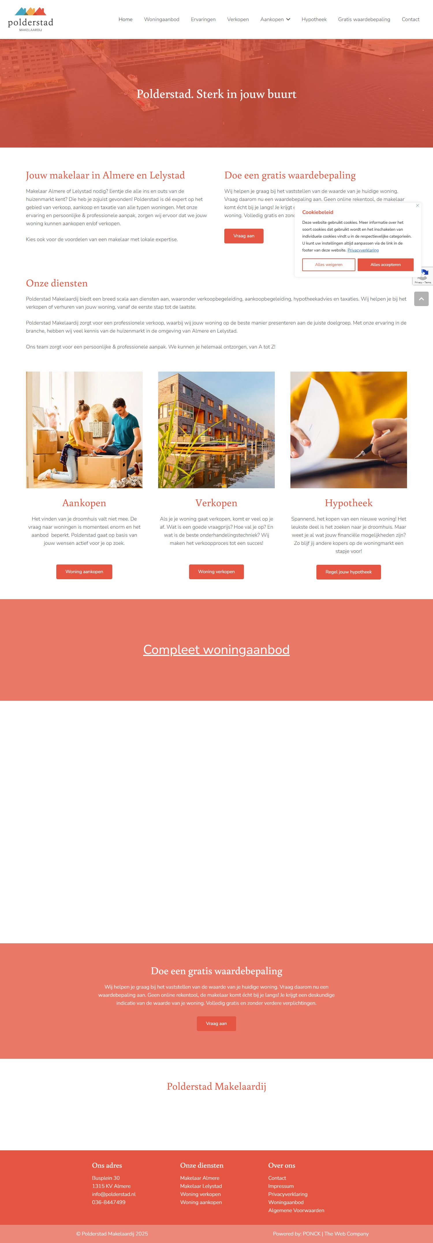 Screenshot van de website van www.polderstad.nl
