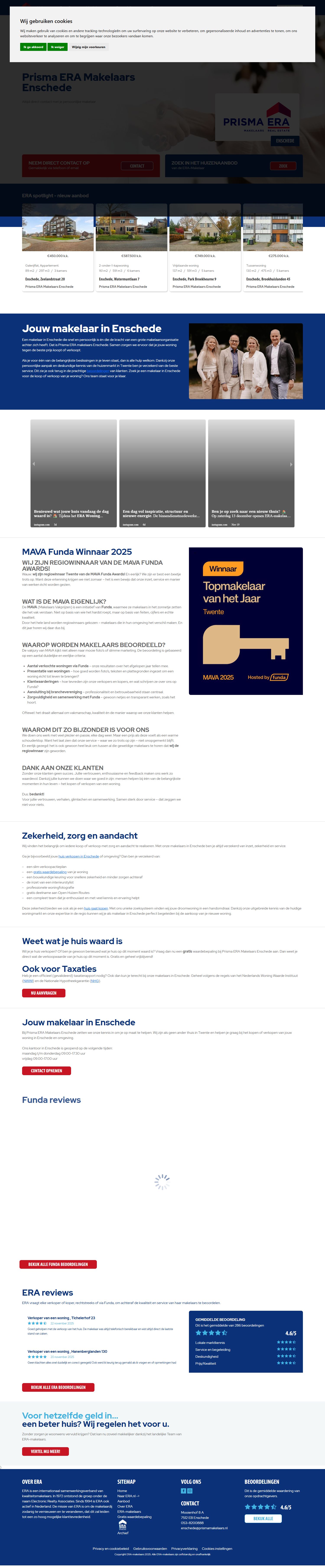 Screenshot van de website van www.era.nl