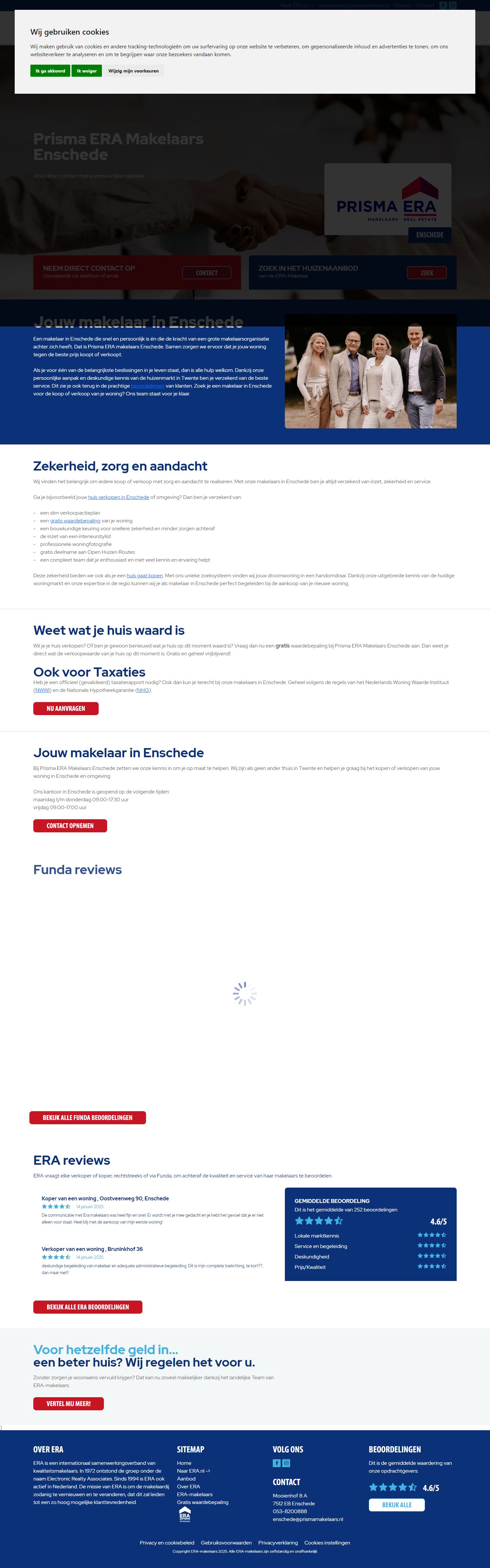Screenshot van de website van www.era.nl