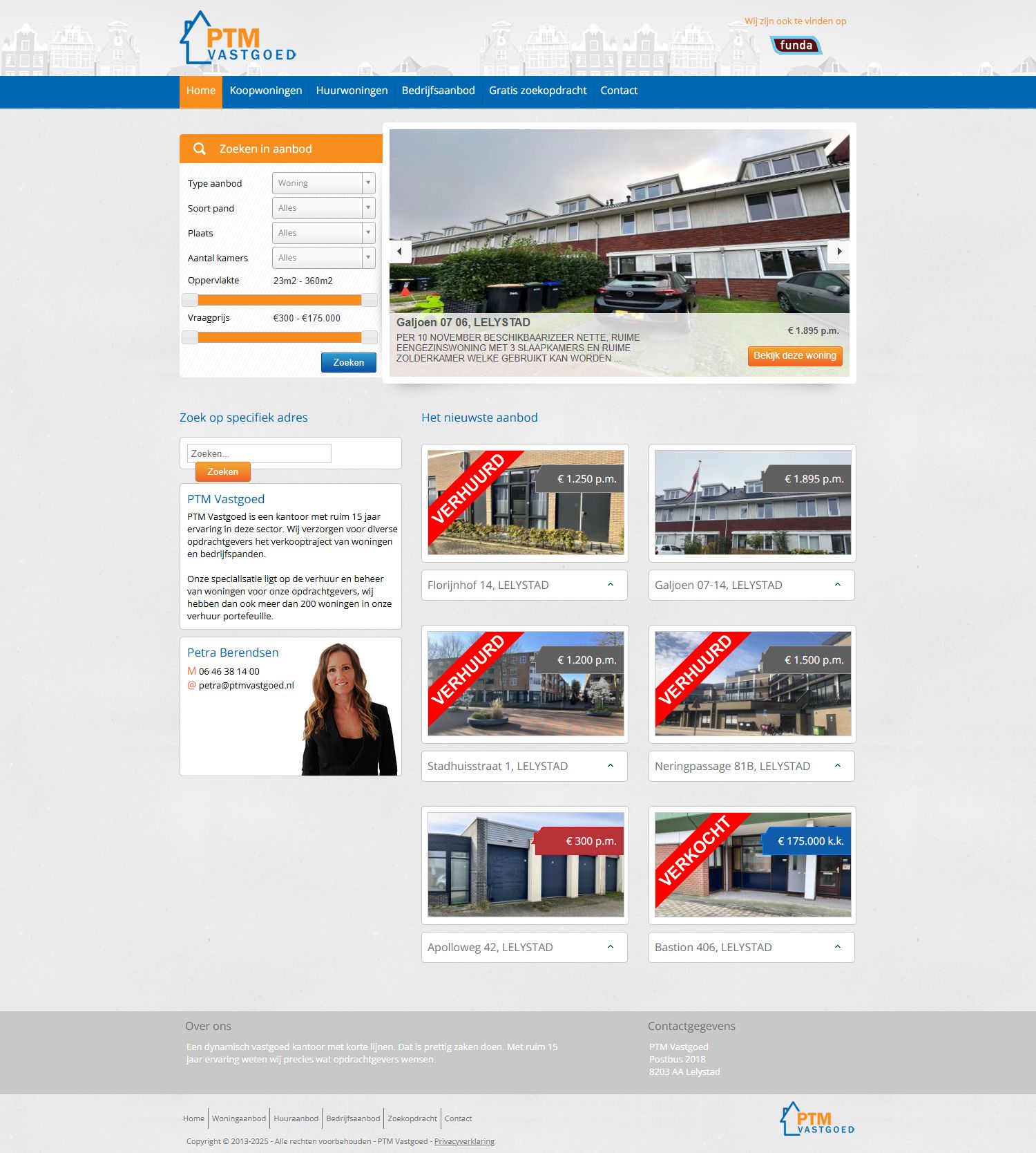 Screenshot van de website van www.ptmvastgoed.nl