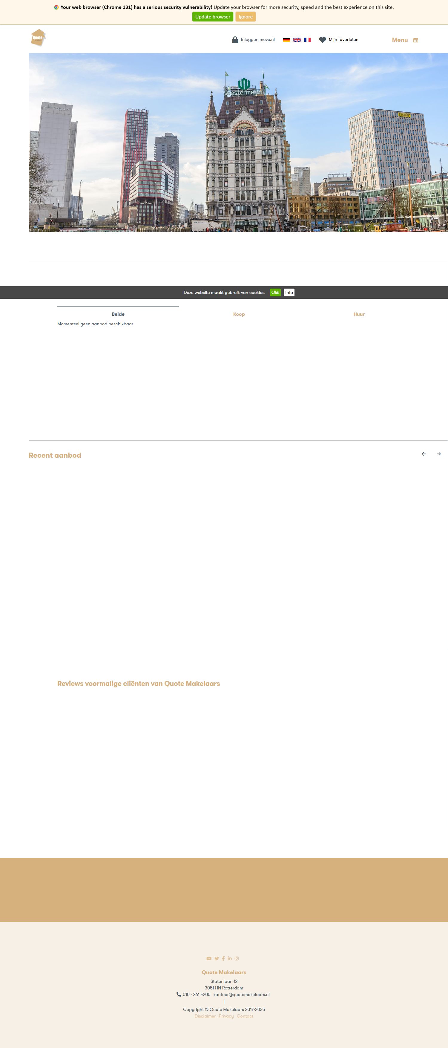 Screenshot van de website van www.quotemakelaars.nl