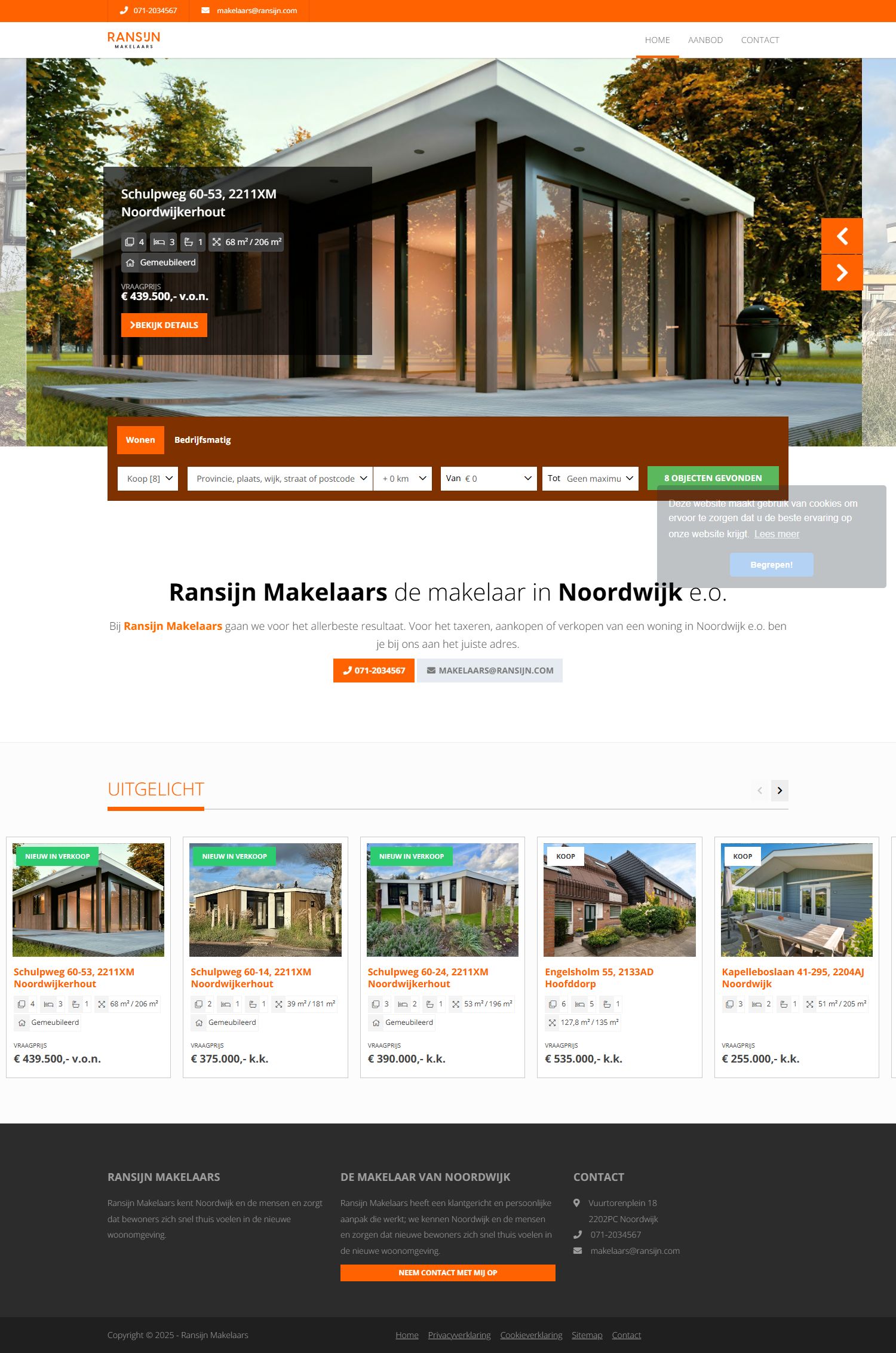 Screenshot van de website van www.ransijn.com