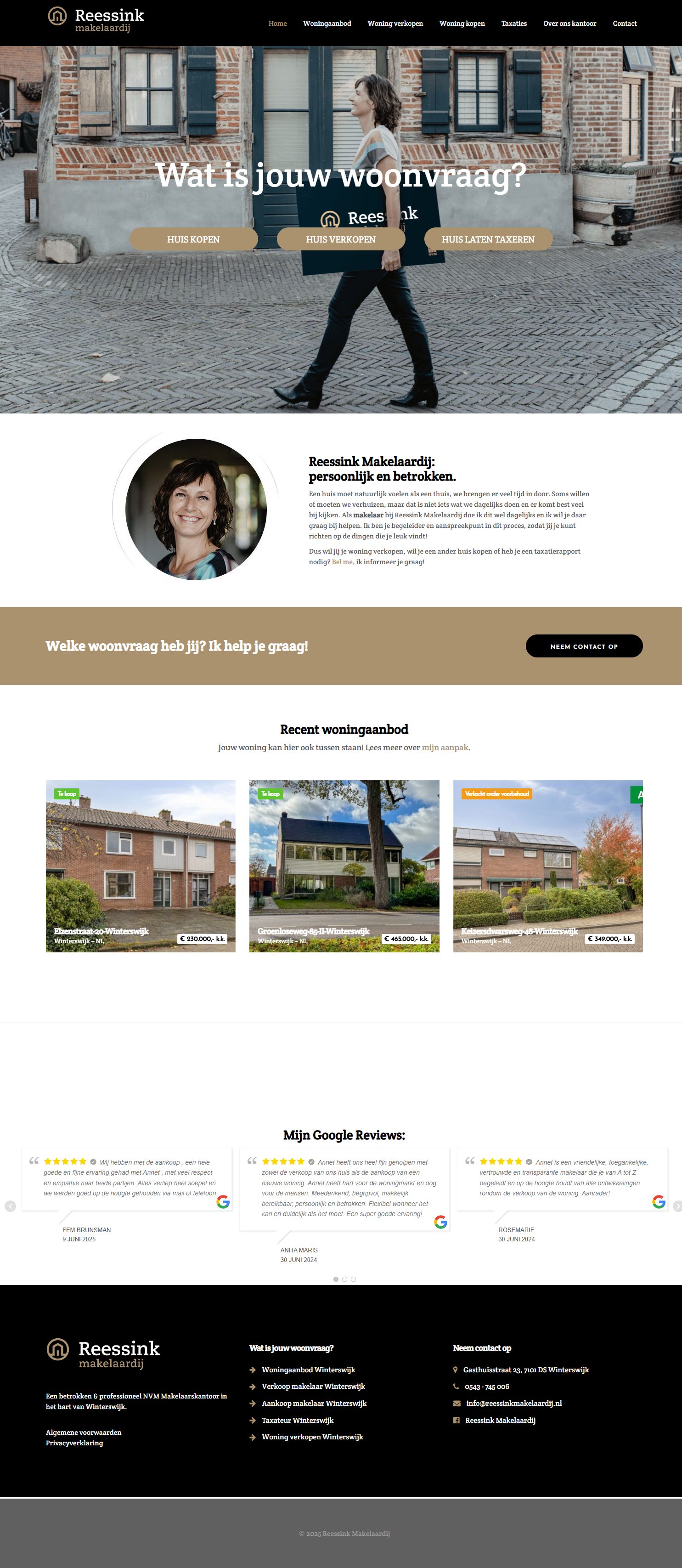 Screenshot van de website van www.reessinkmakelaardij.nl