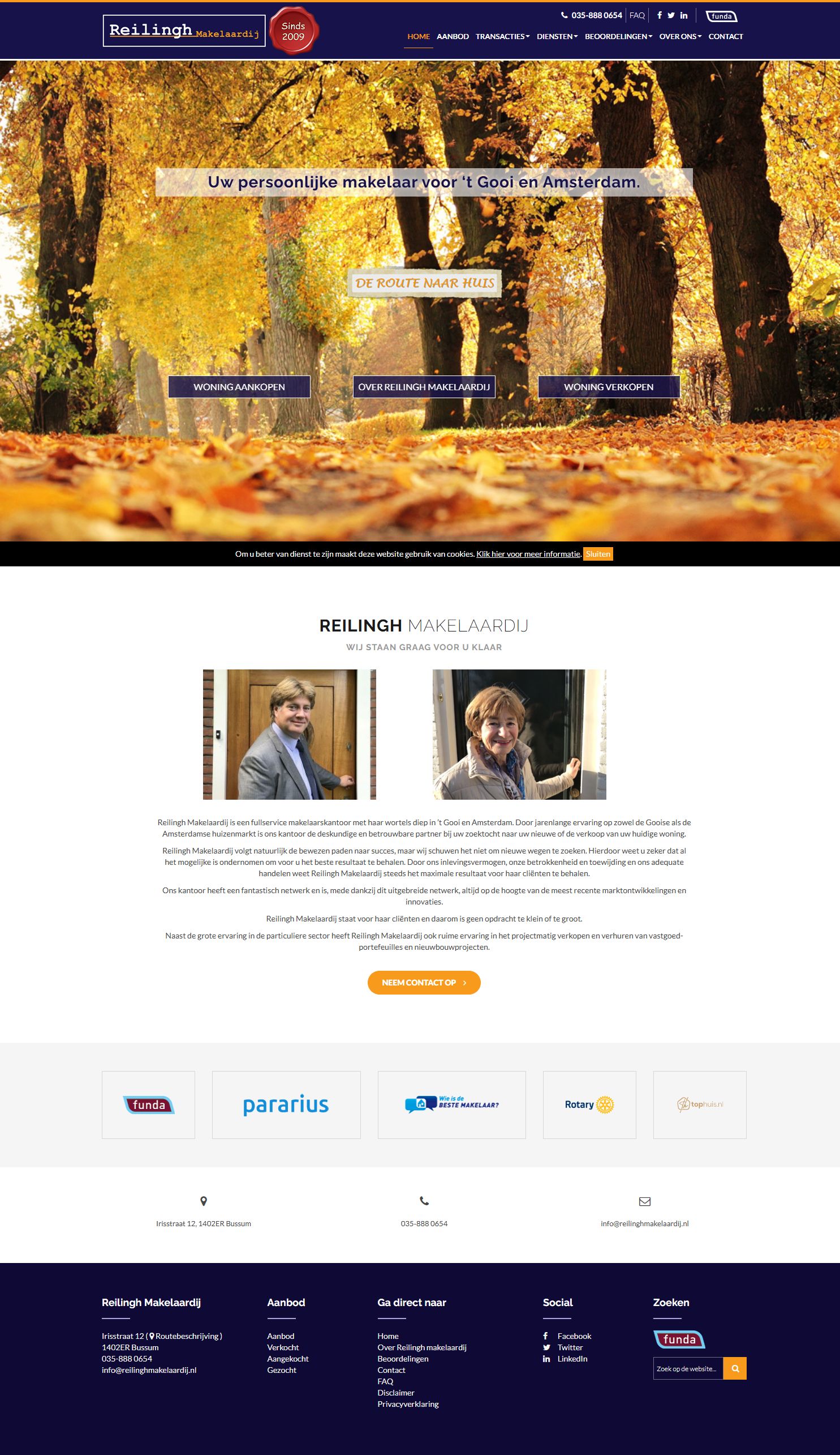 Screenshot van de website van www.reilinghmakelaardij.nl