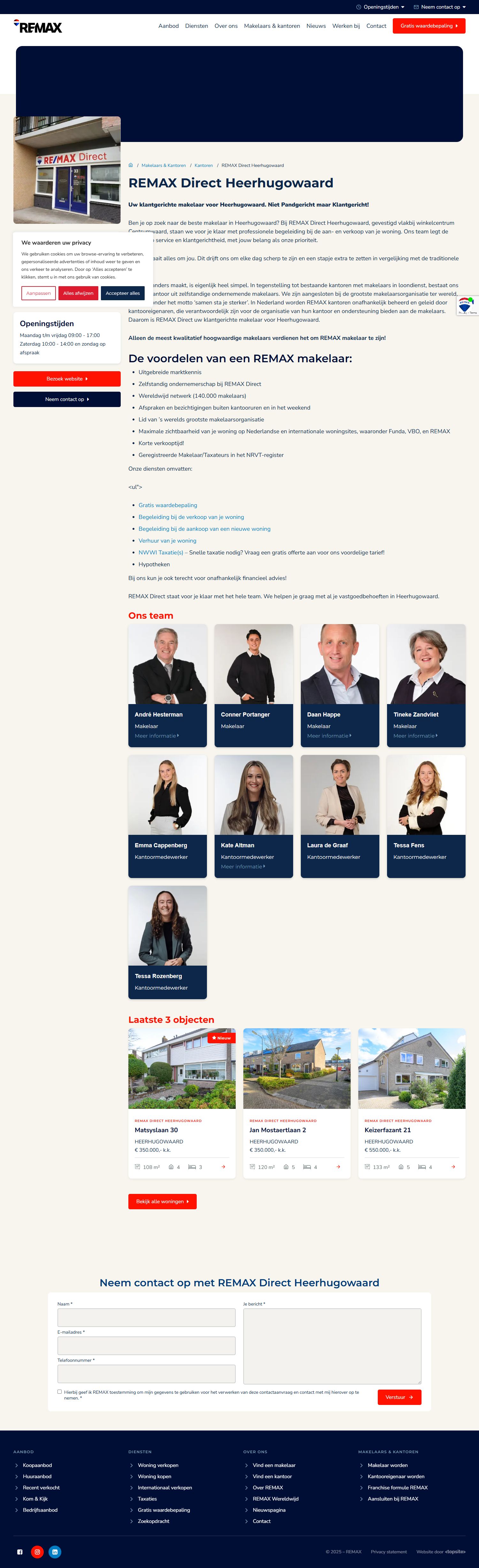 Screenshot van de website van www.remax.nl