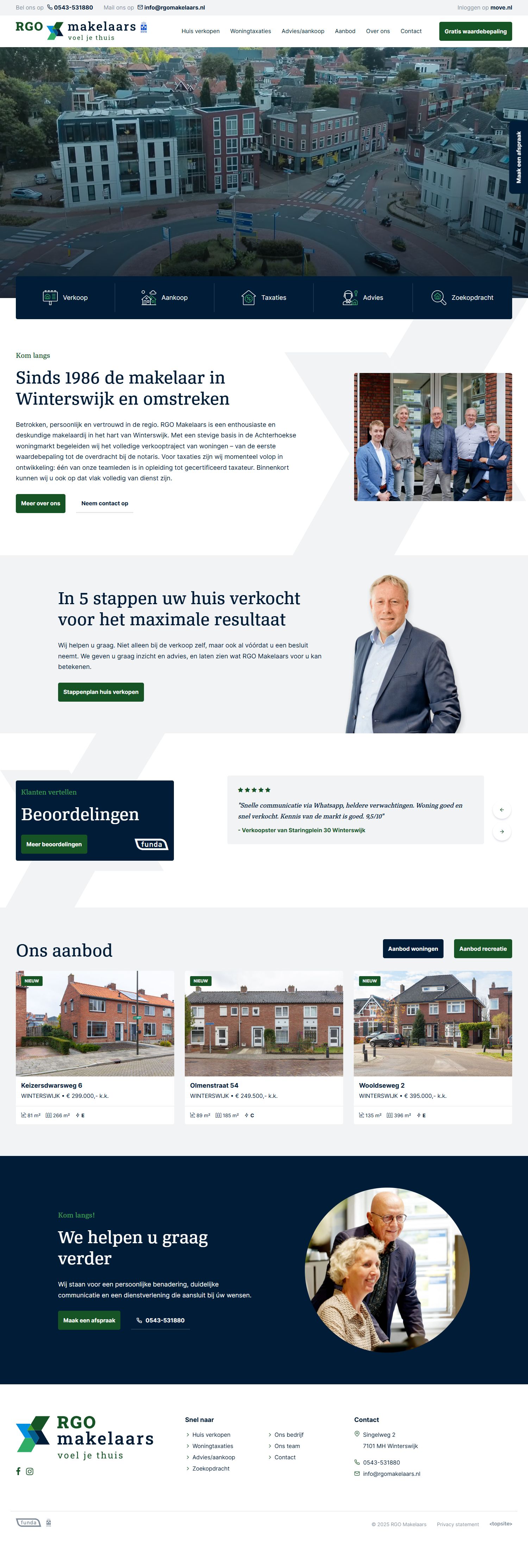 Foto van het kantoor van RGO Makelaars