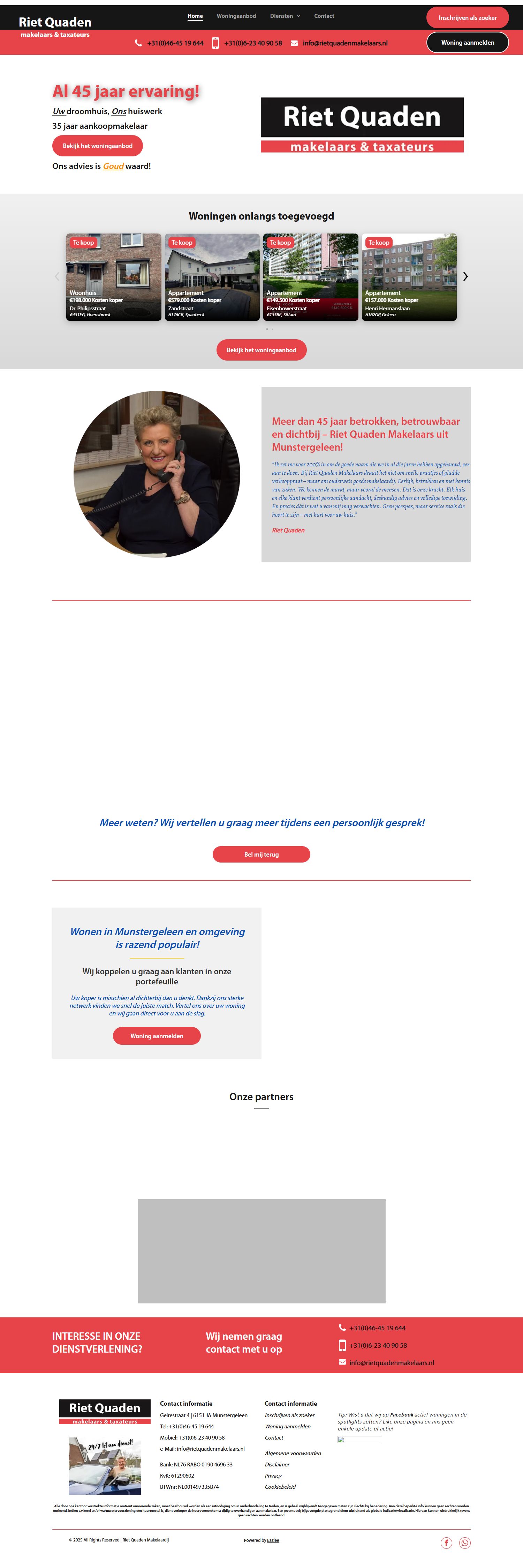 Screenshot van de website van www.rietquadenmakelaars.nl