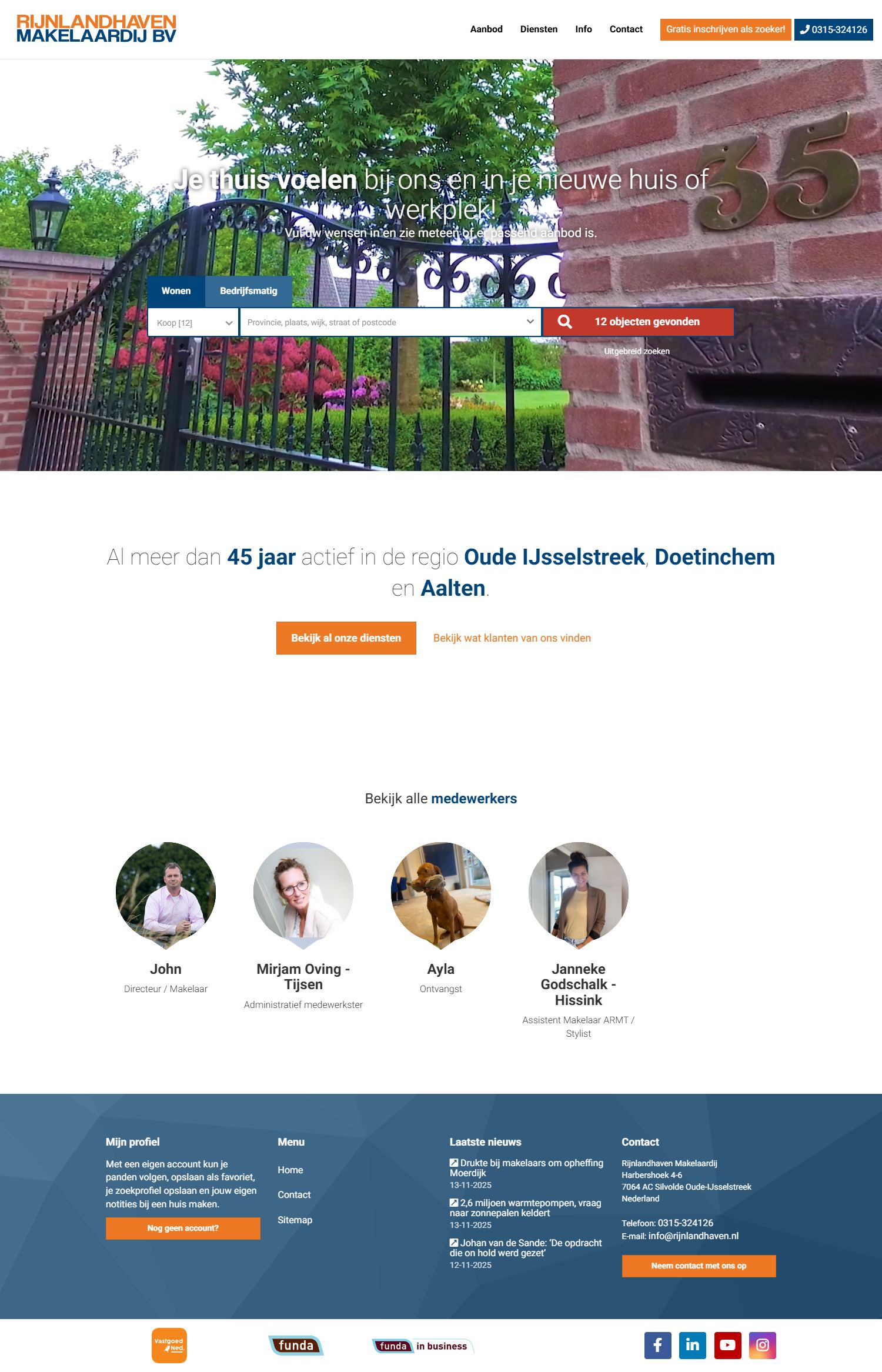 Screenshot van de website van www.rijnlandhaven.nl