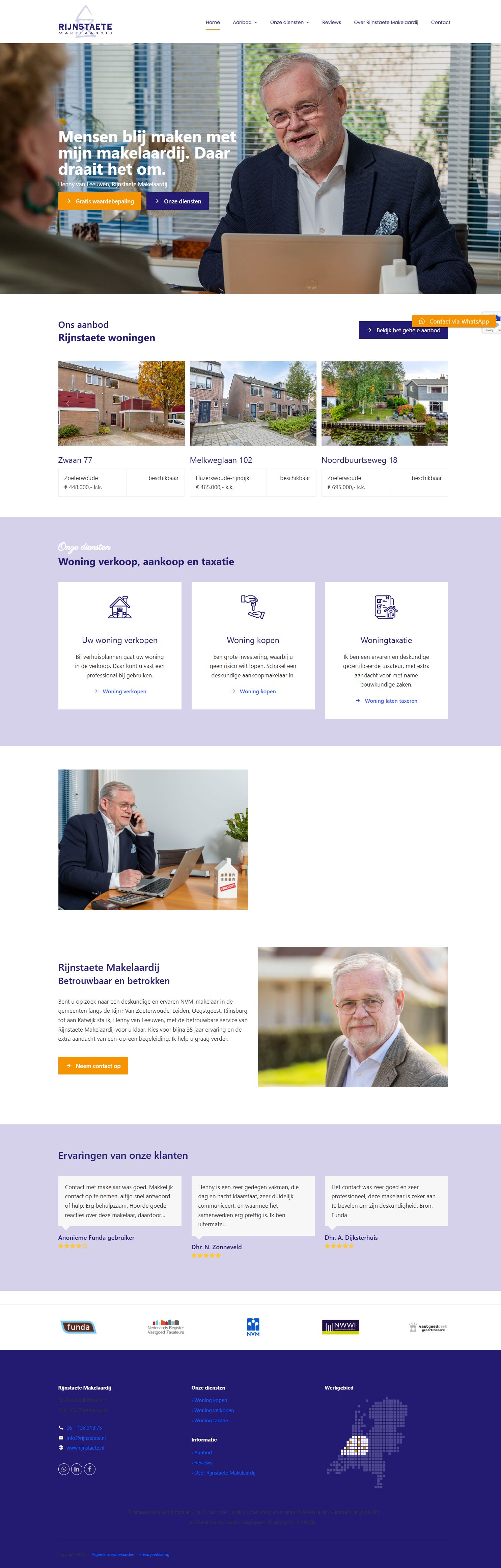 Screenshot van de website van www.rijnstaete.nl