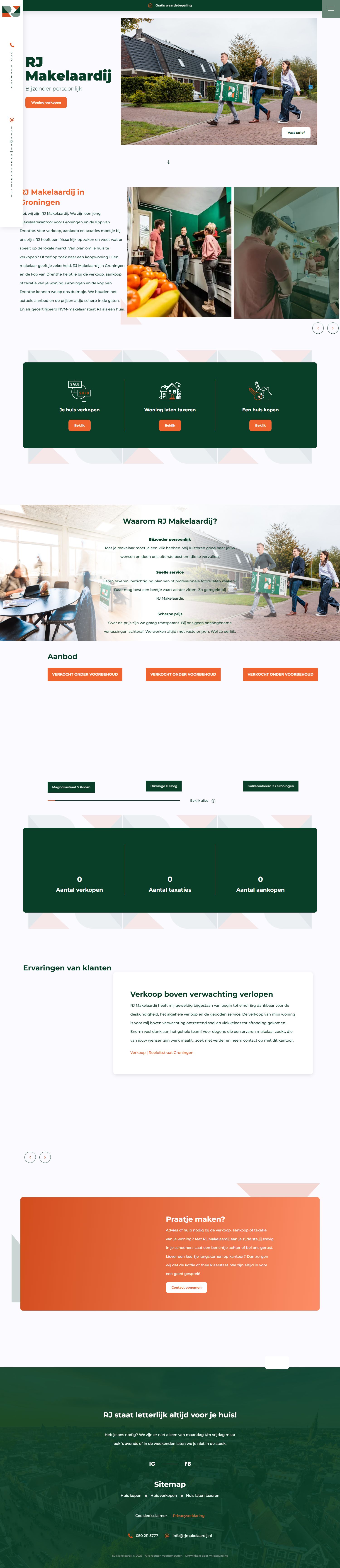 Screenshot van de website van www.rjmakelaardij.nl