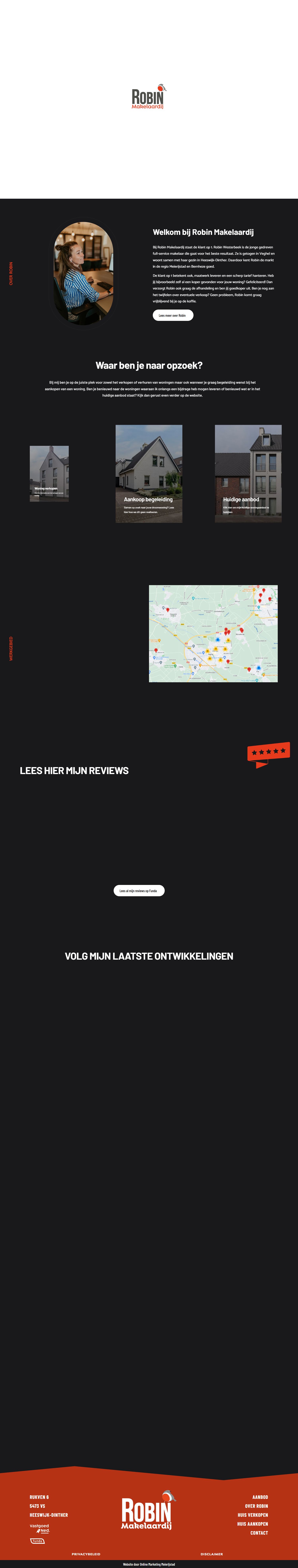 Screenshot van de website van www.robinmakelaardij.nl