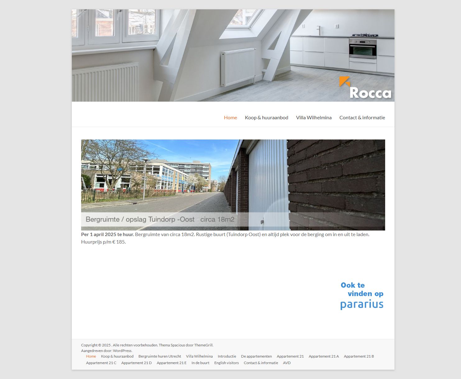 Screenshot van de website van www.roccabeheer.nl