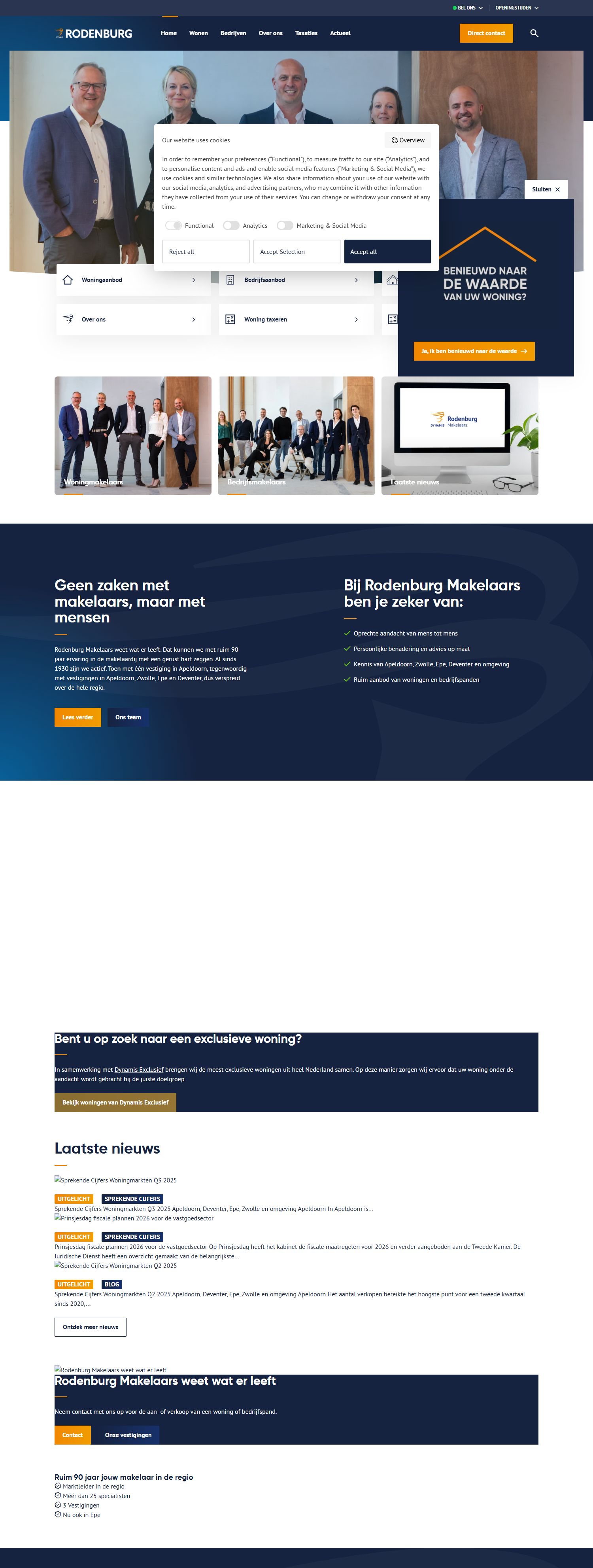 Screenshot van de website van www.rodenburg.nl