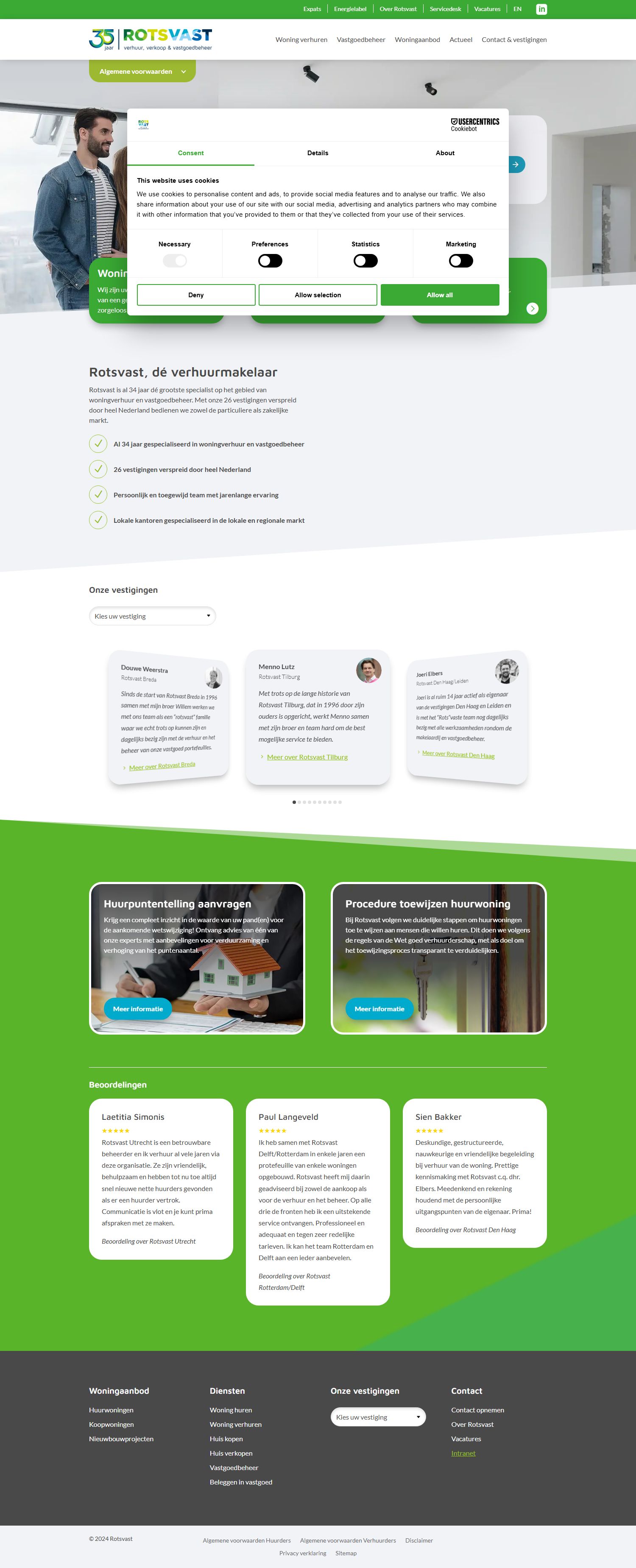 Screenshot van de website van www.rotsvast.nl