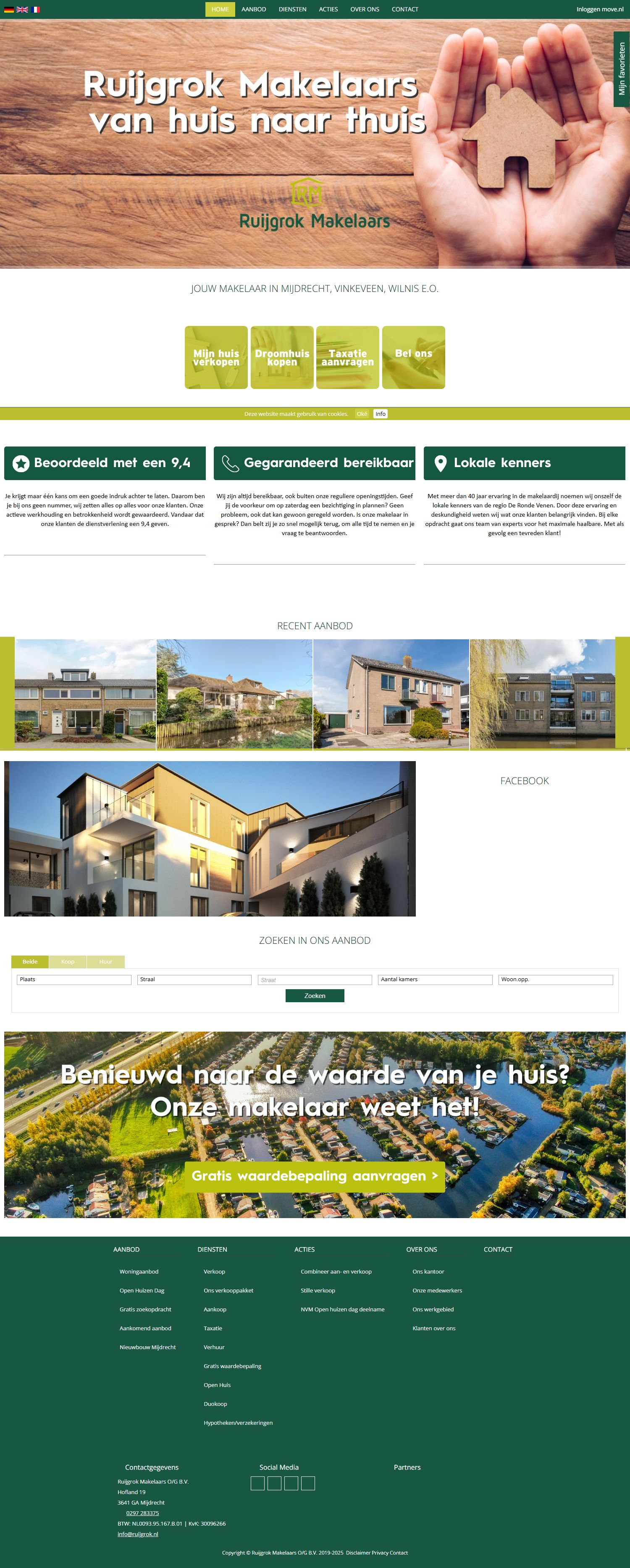 Screenshot van de website van www.ruijgrok.nl