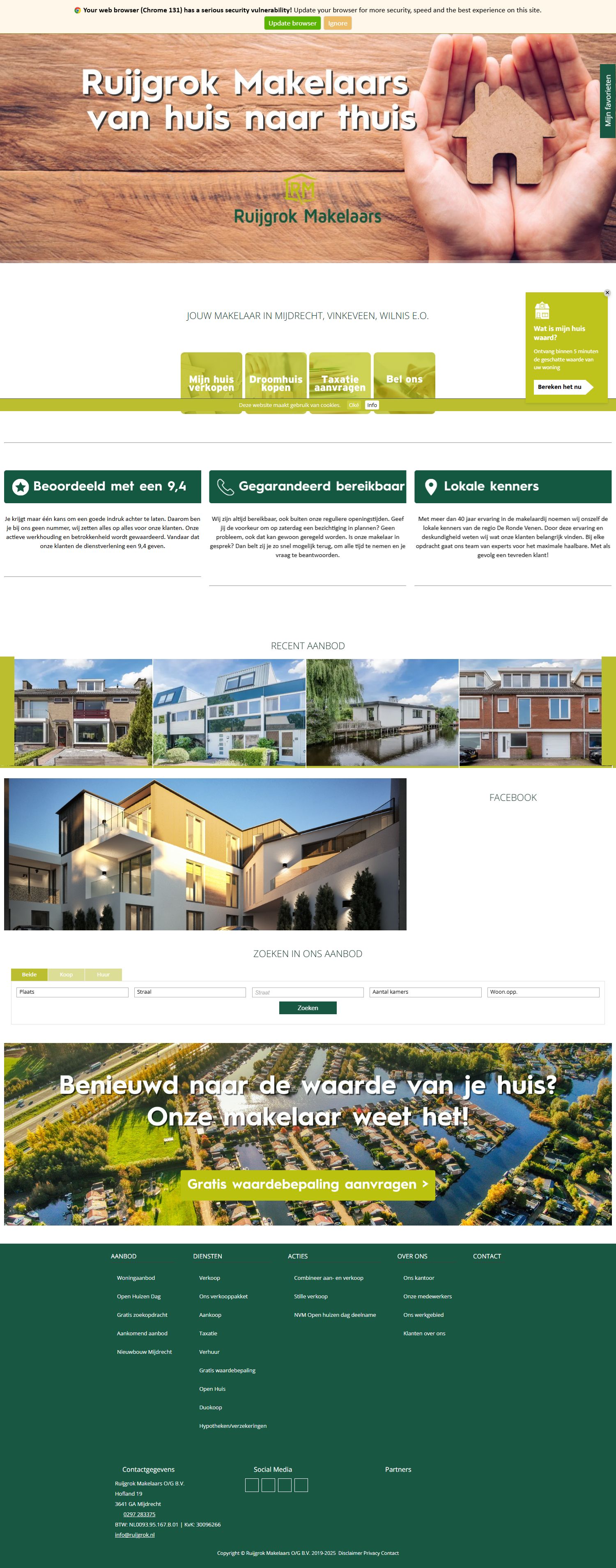 Screenshot van de website van www.ruijgrok.nl