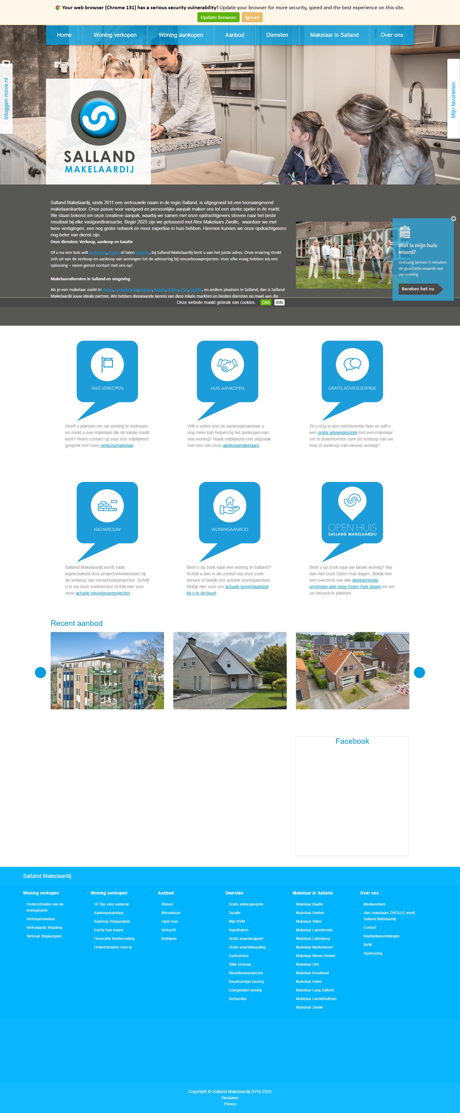 Screenshot van de website van www.sallandmakelaardij.com