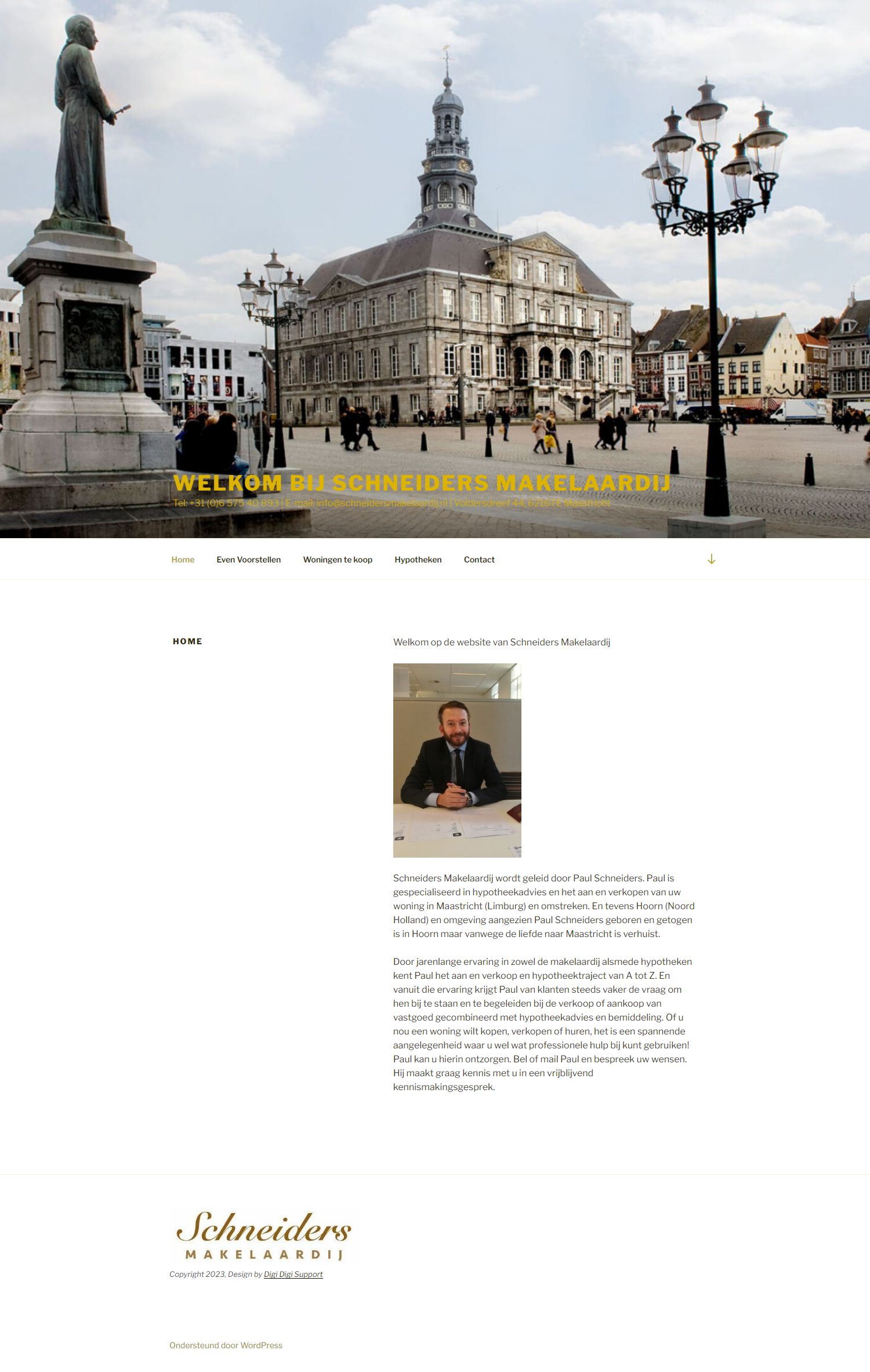 Screenshot van de website van www.schneidersmakelaardij.nl
