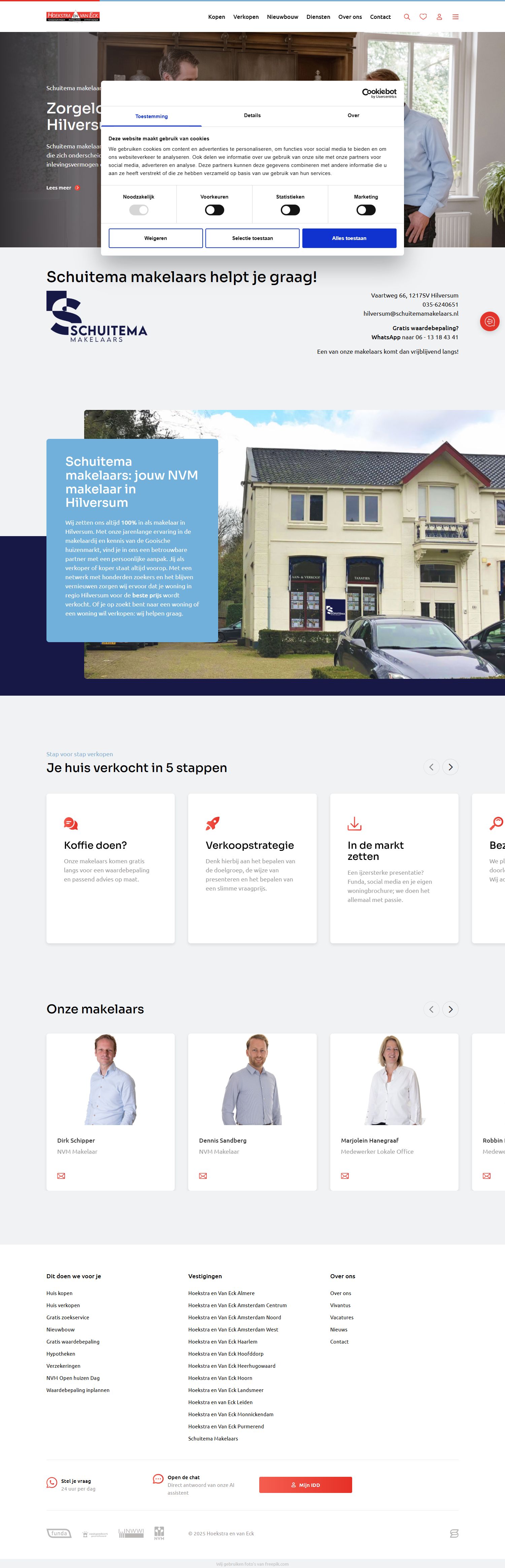Screenshot van de website van www.schuitemamakelaars.nl