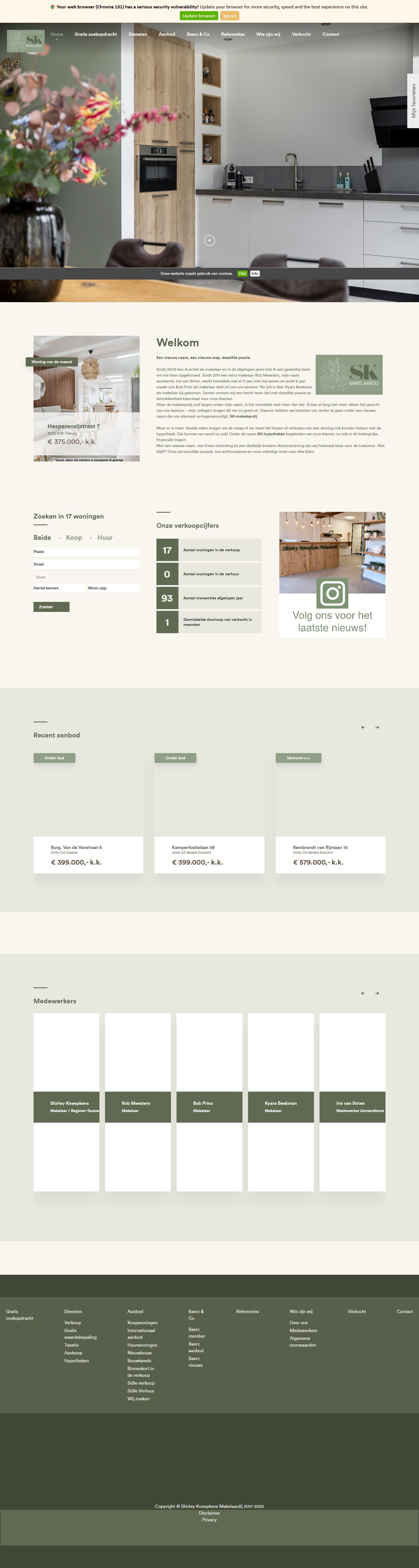 Screenshot van de website van www.shirleykneepkens.nl