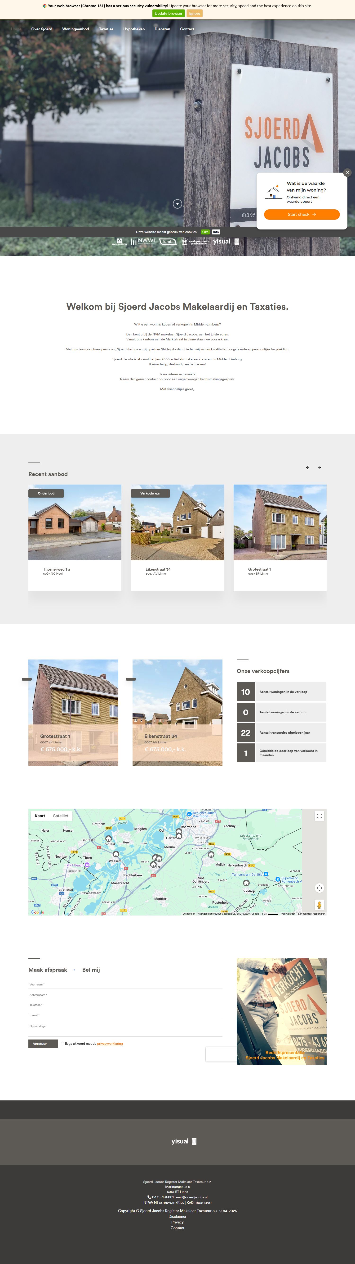 Screenshot van de website van www.sjoerdjacobs.nl
