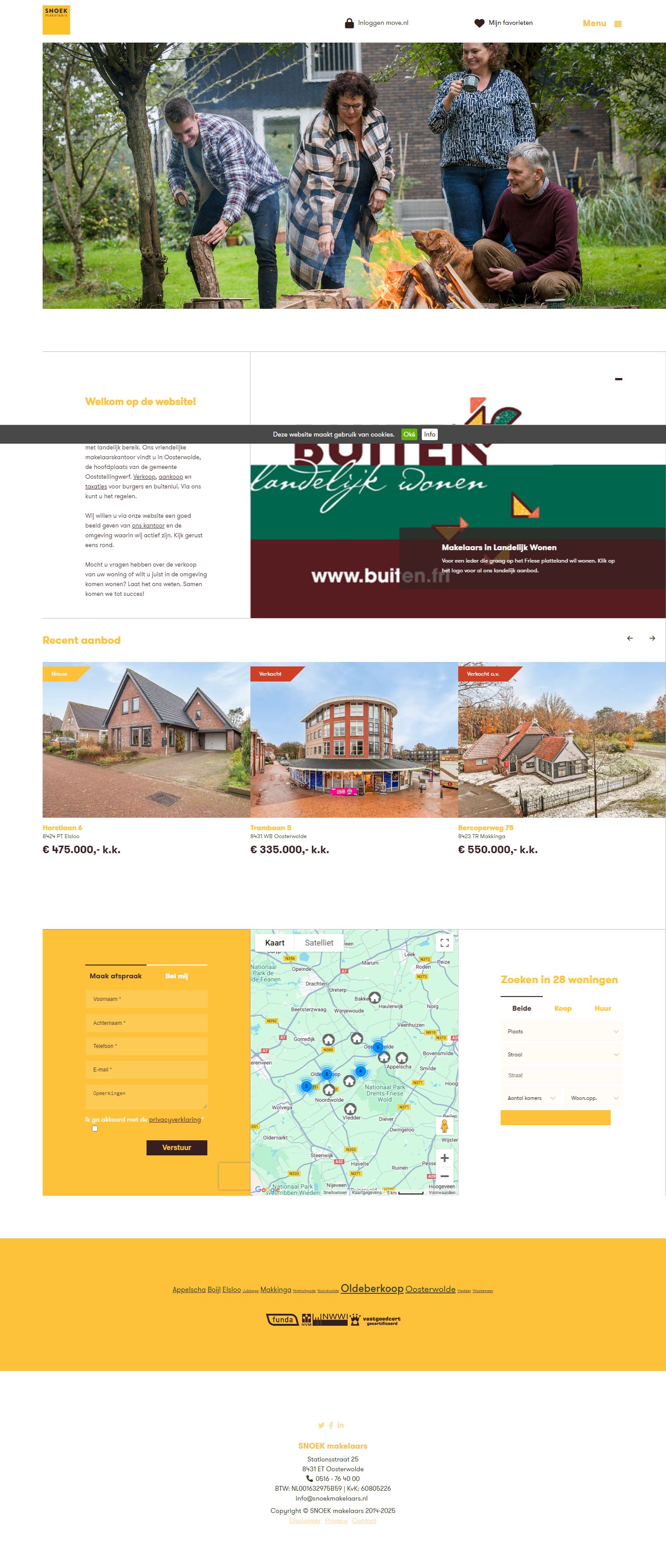 Screenshot van de website van www.snoekmakelaars.nl
