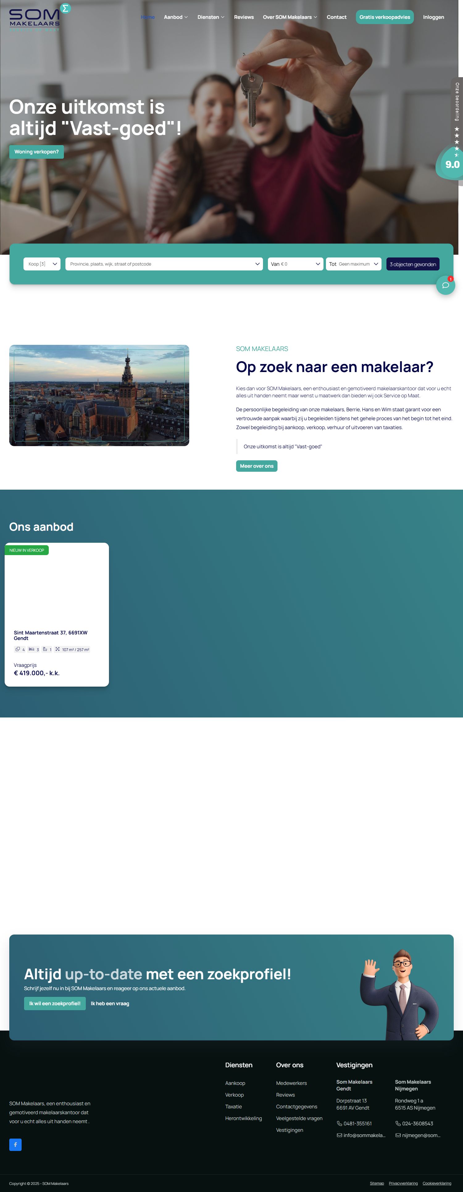 Screenshot van de website van www.sommakelaars.nl