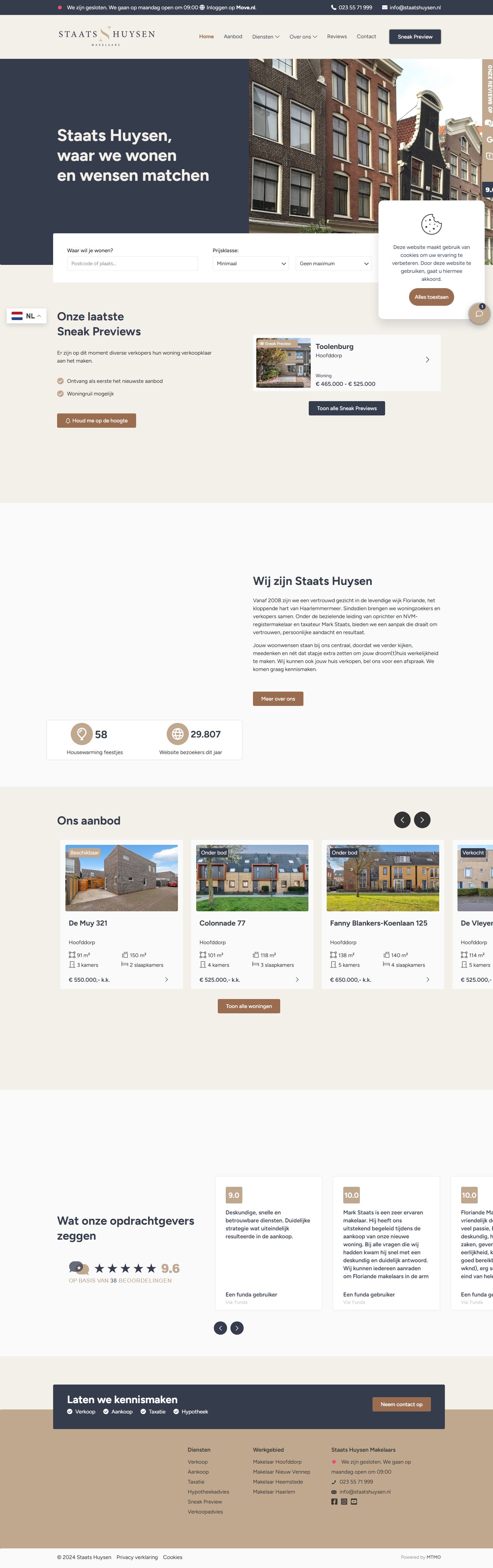 Screenshot van de website van www.staatshuysen.nl
