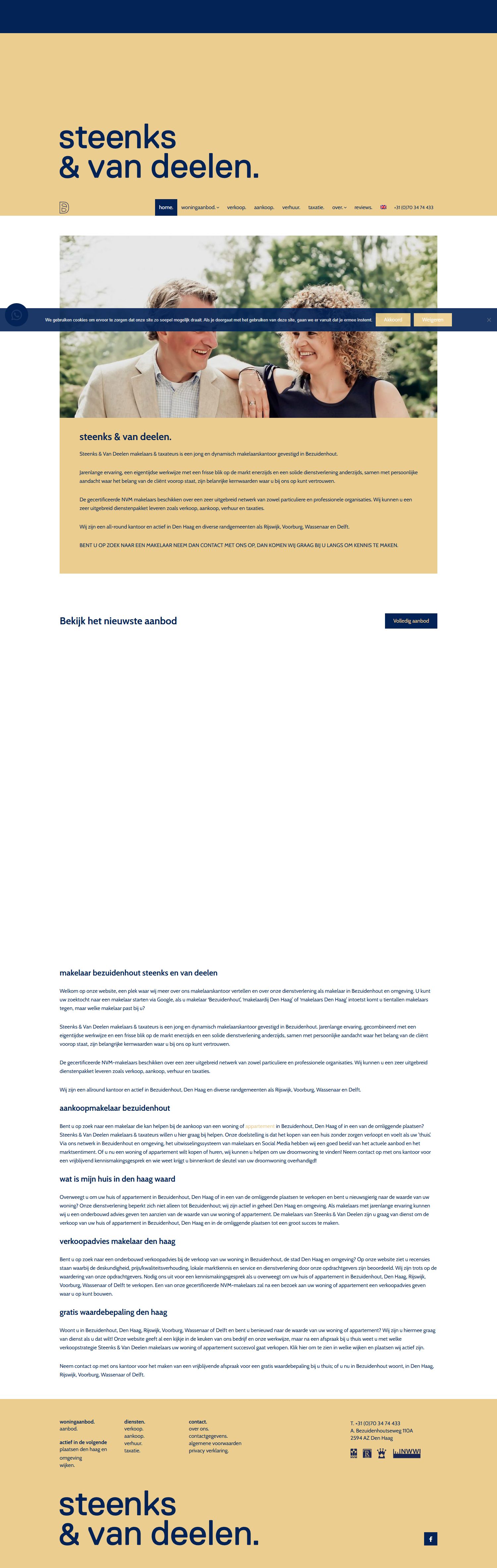 Screenshot van de website van www.svdmakelaars.nl