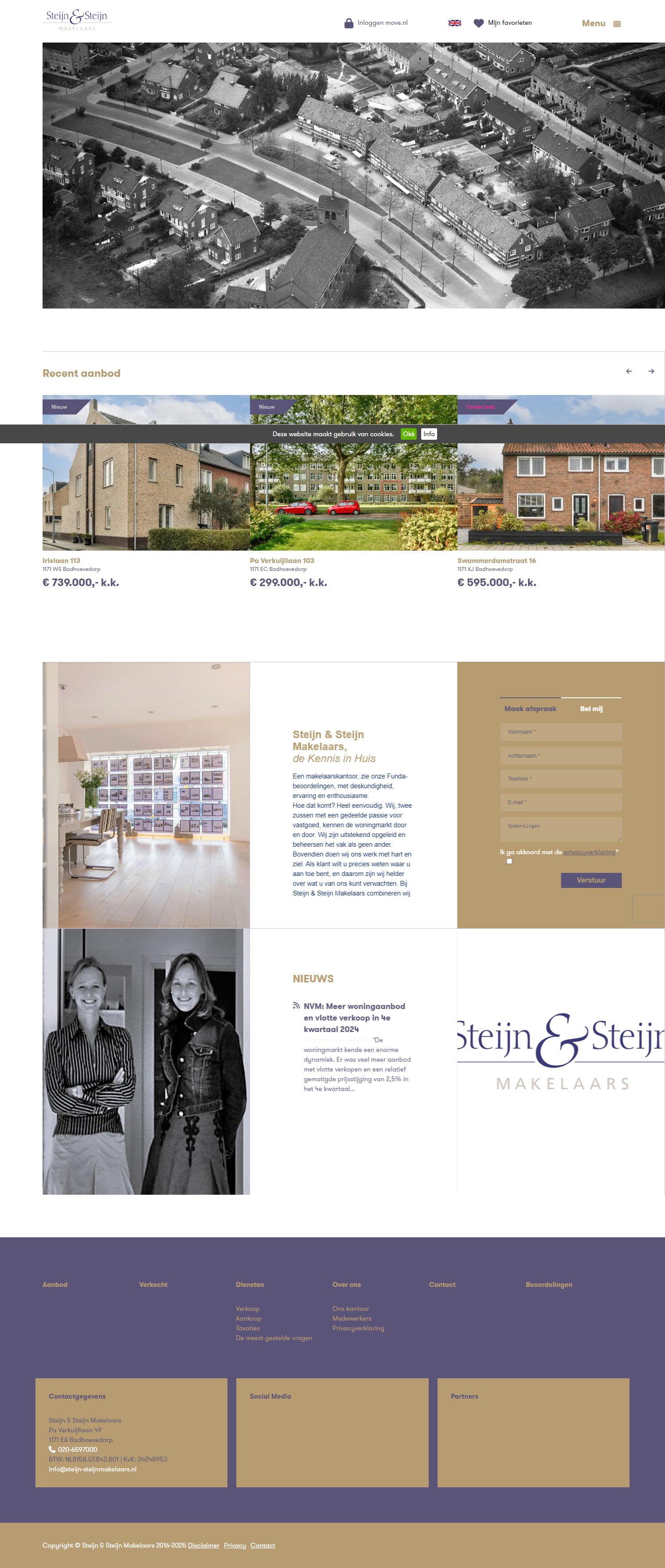 Screenshot van de website van www.steijn-steijnmakelaars.nl