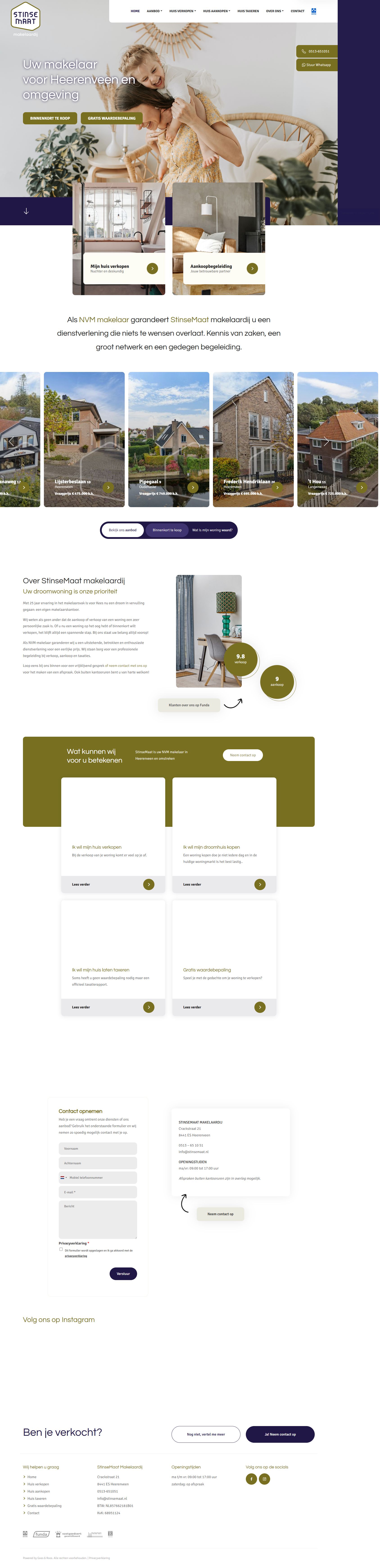 Screenshot van de website van www.stinsemaat.nl