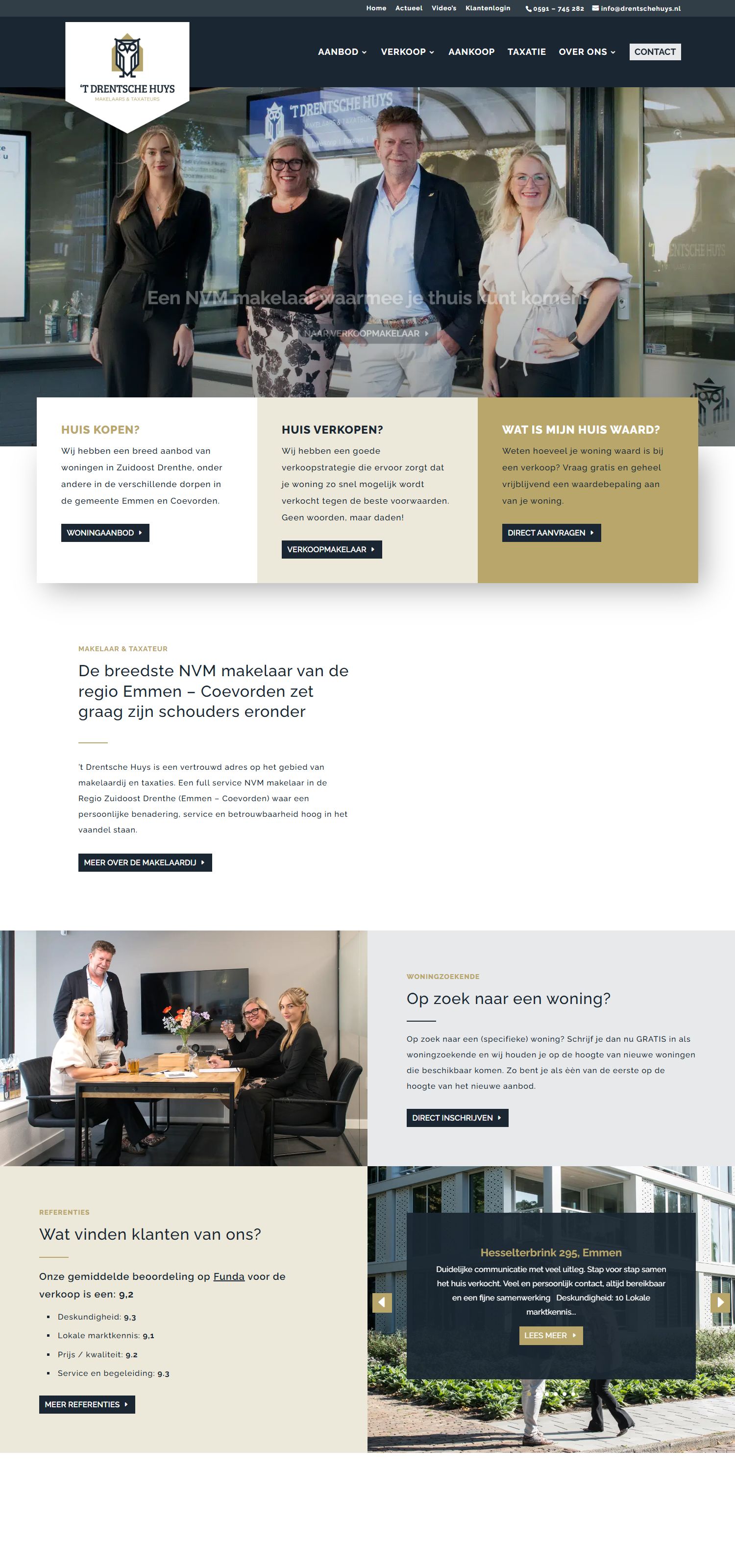 Screenshot van de website van www.drentschehuys.nl