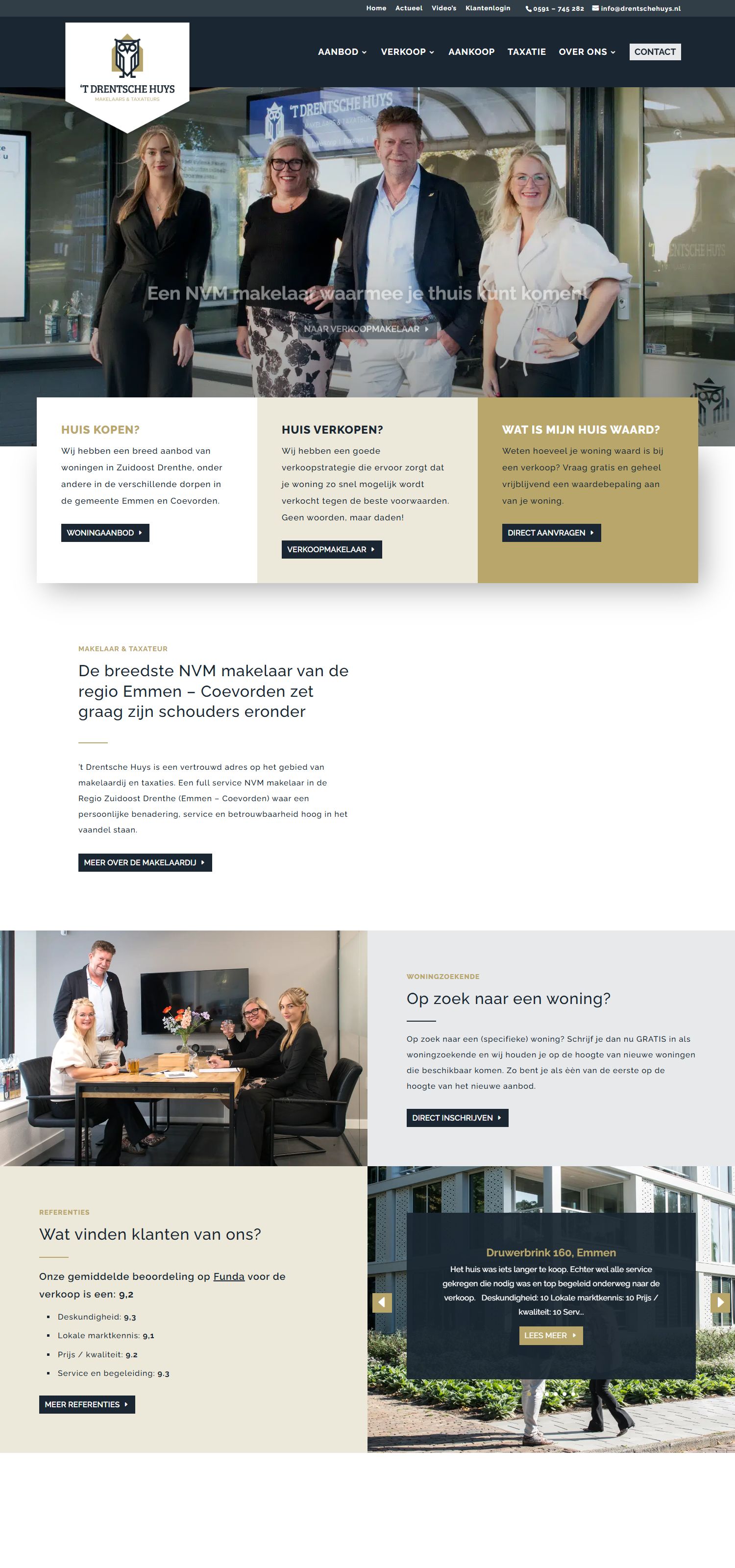 Screenshot van de website van www.drentschehuys.nl